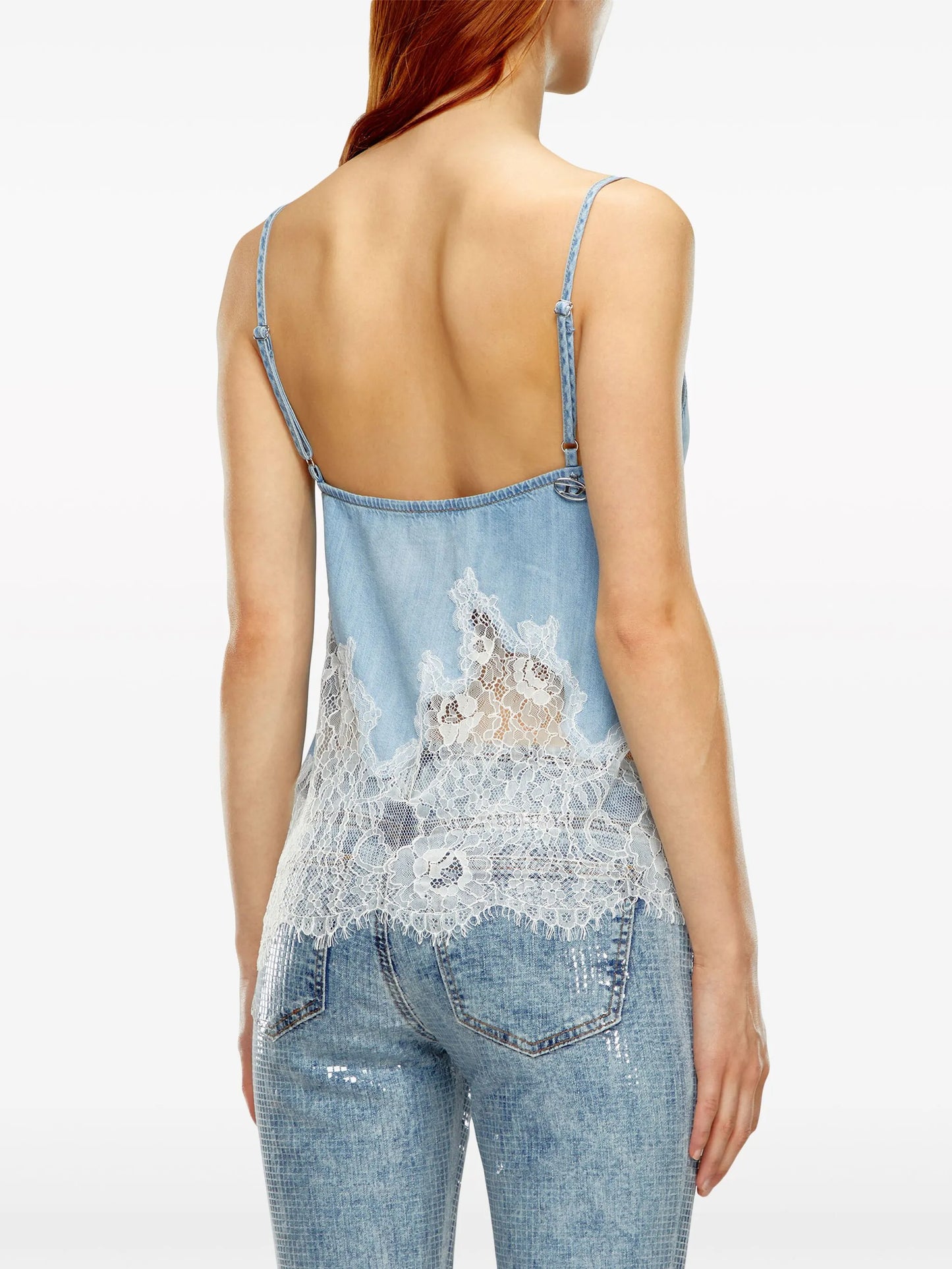 DE-MONY-S DENIM CAMI W LACE INSERT