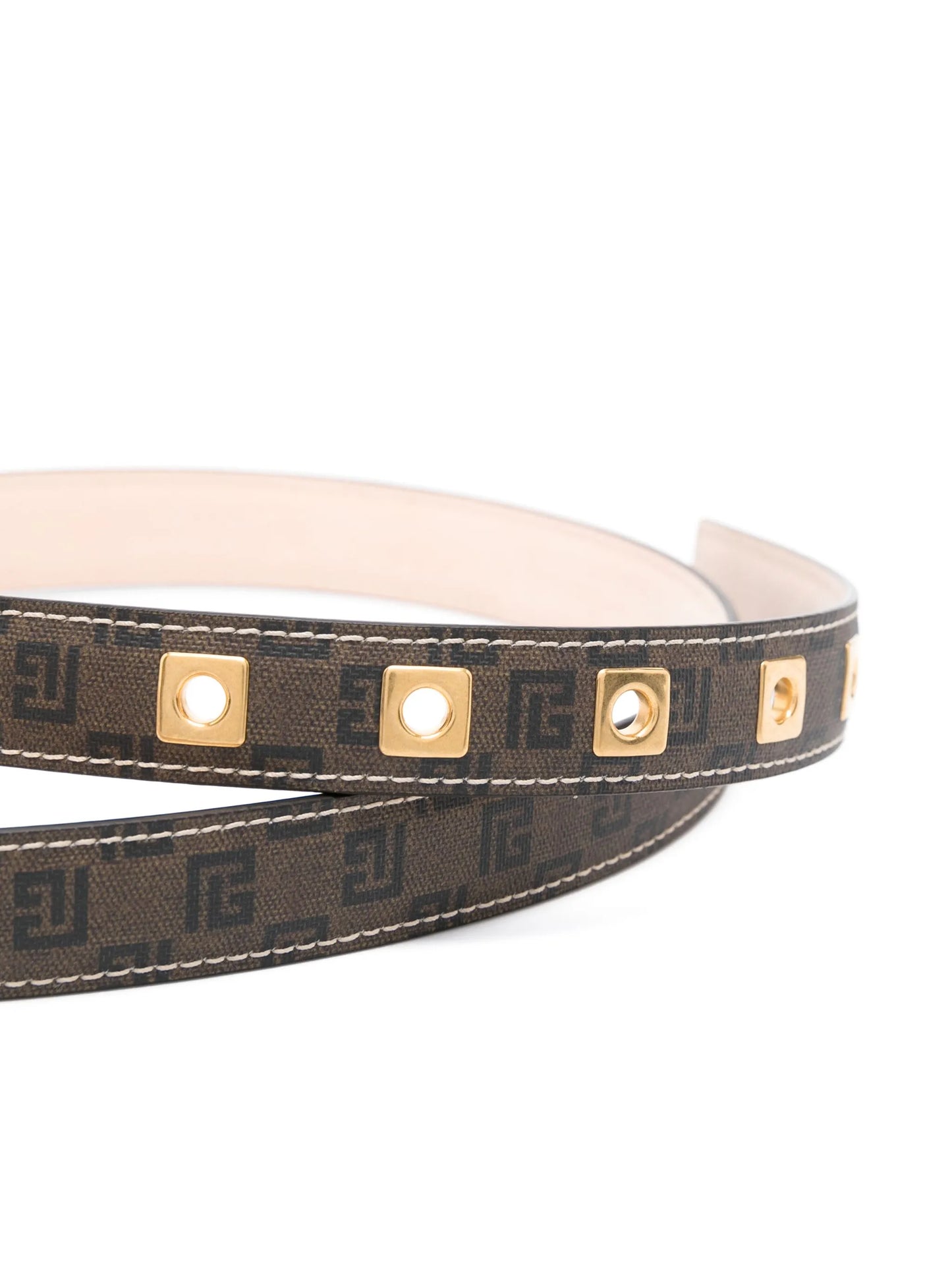 logo-buckle monogram-pattern belt