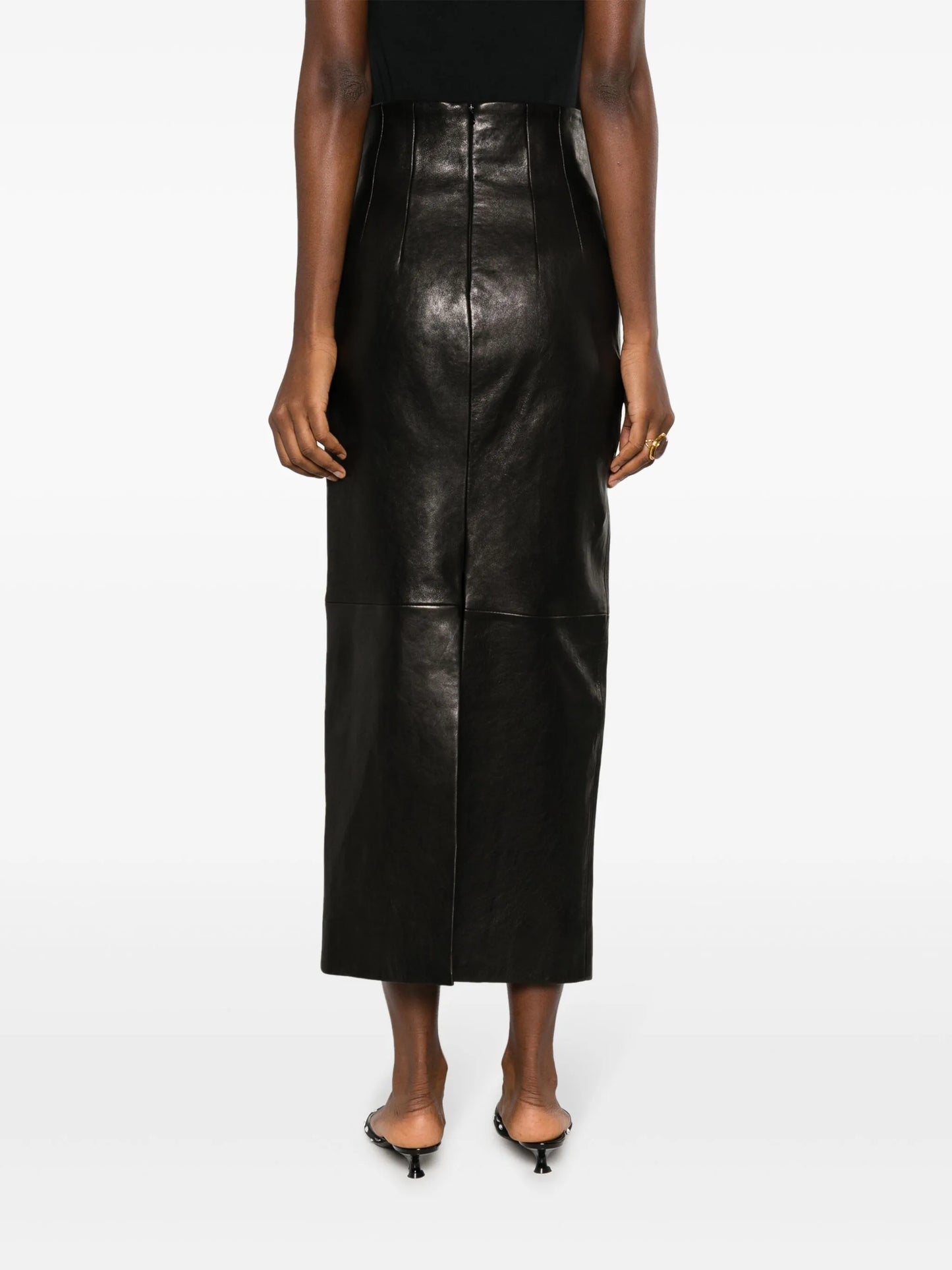 The Loxley leather midi skirt
