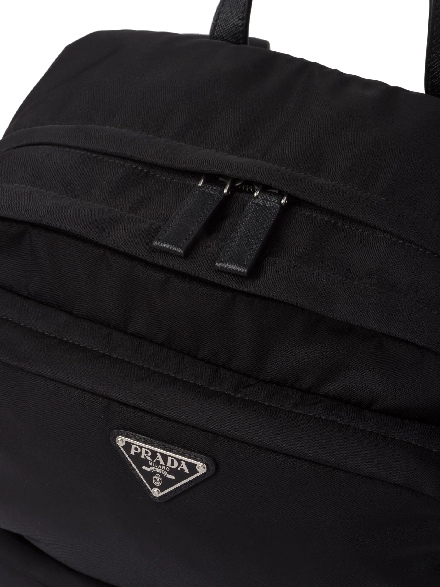 Re-Nylon and saffiano leather backpack