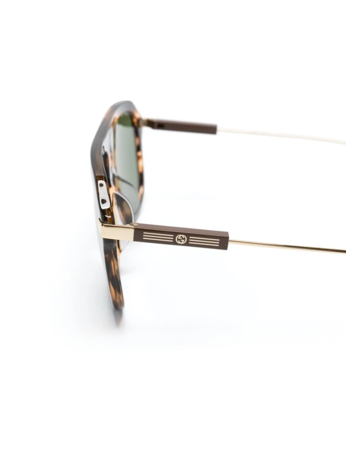 tortoiseshell-effect pilot-frame sunglasses