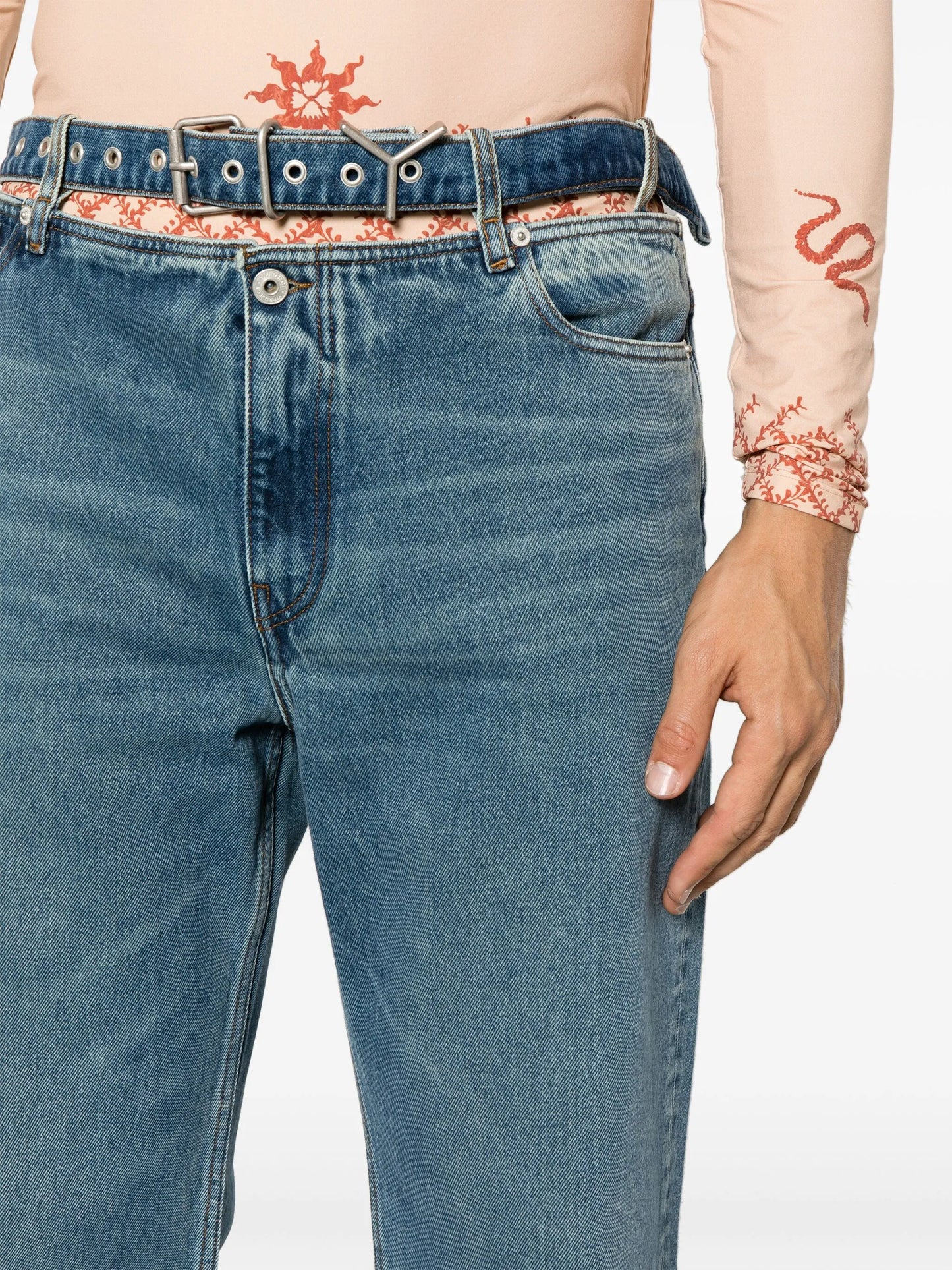 Evergreen mid-rise wide-leg jeans