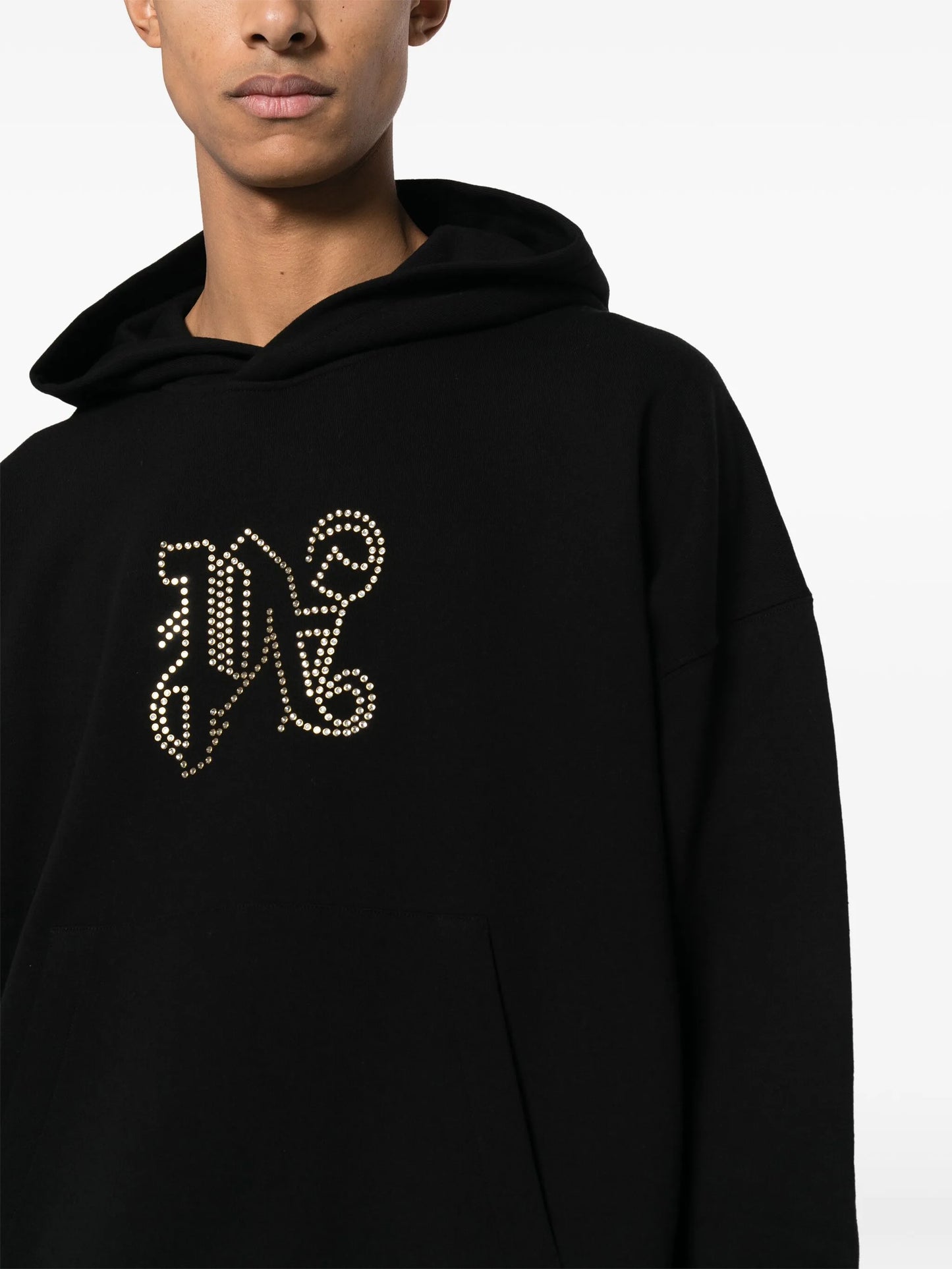 monogram-appliqué cotton hoodie