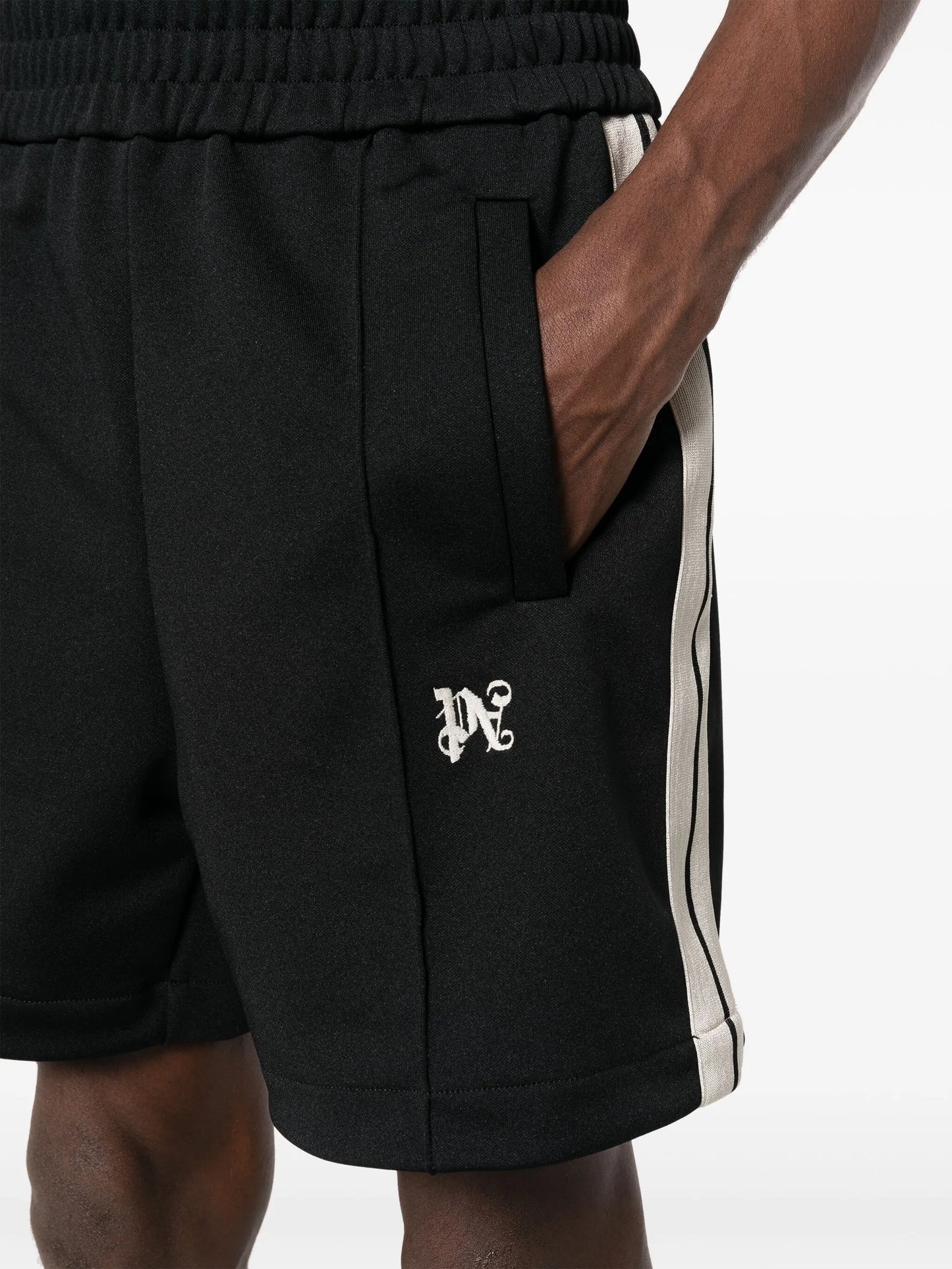 monogram-embroidered track shorts