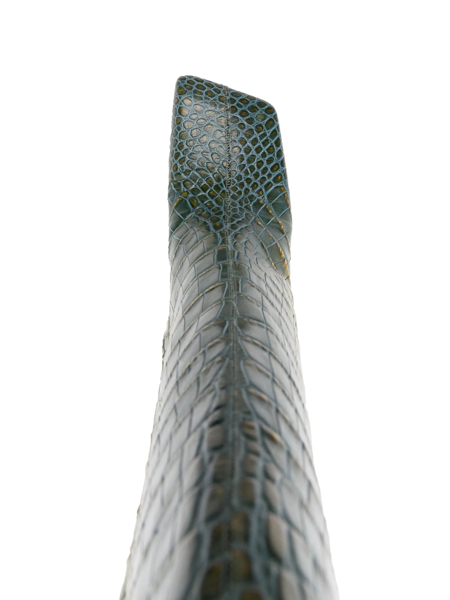 Marine 95mm crocodile-effect knee-high boots