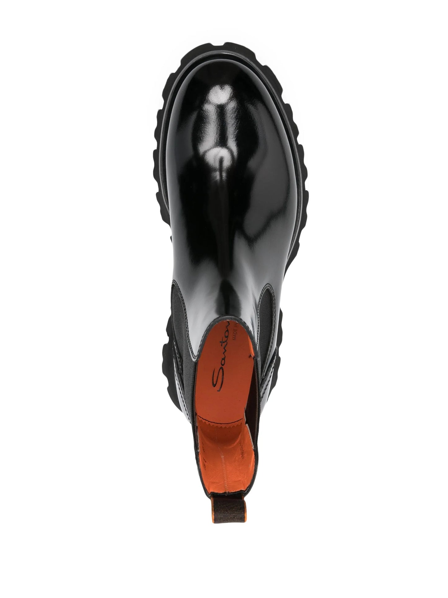 patent-finish leather ankle boots
