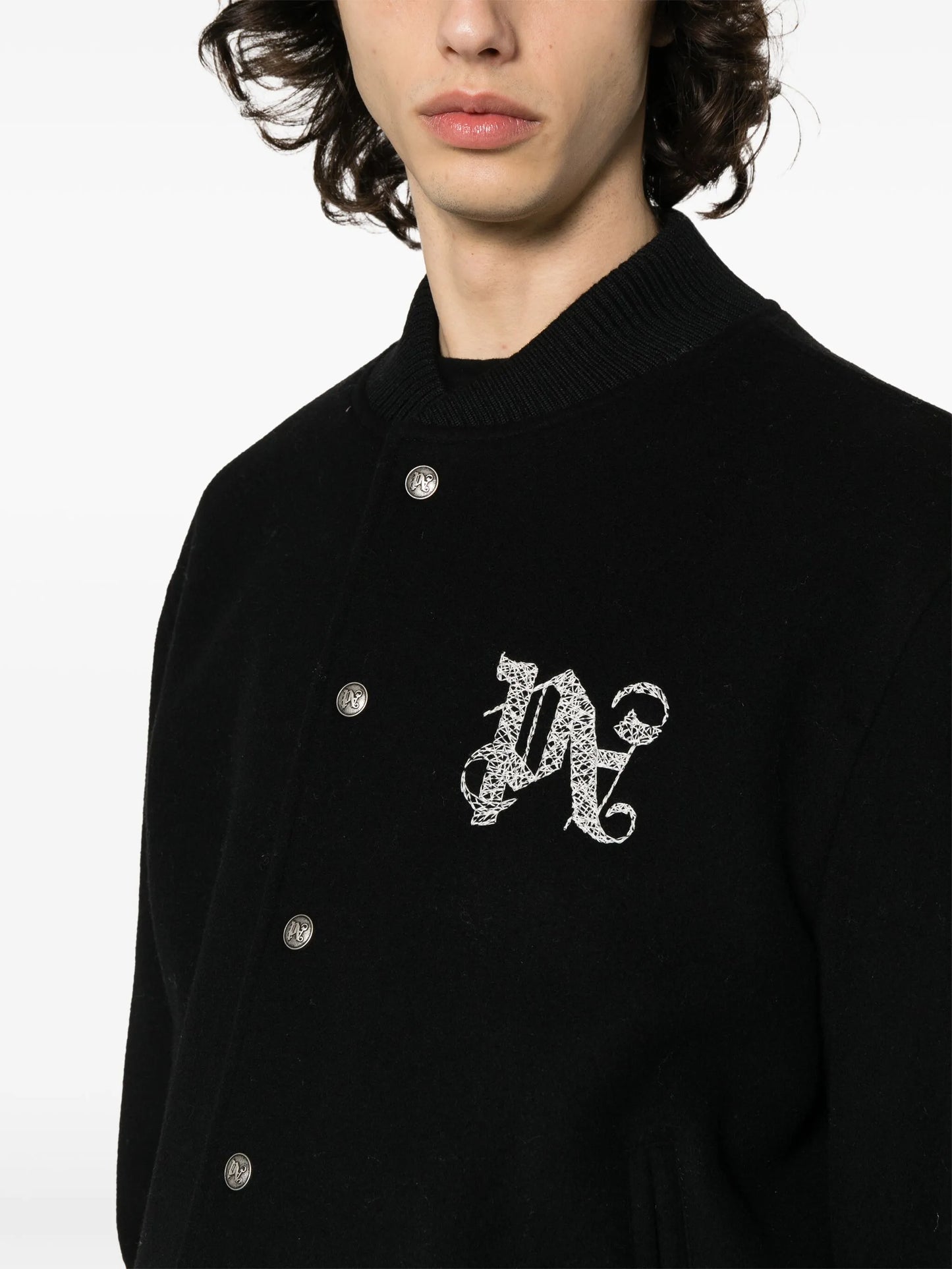 monogram-embroidered bomber jacket