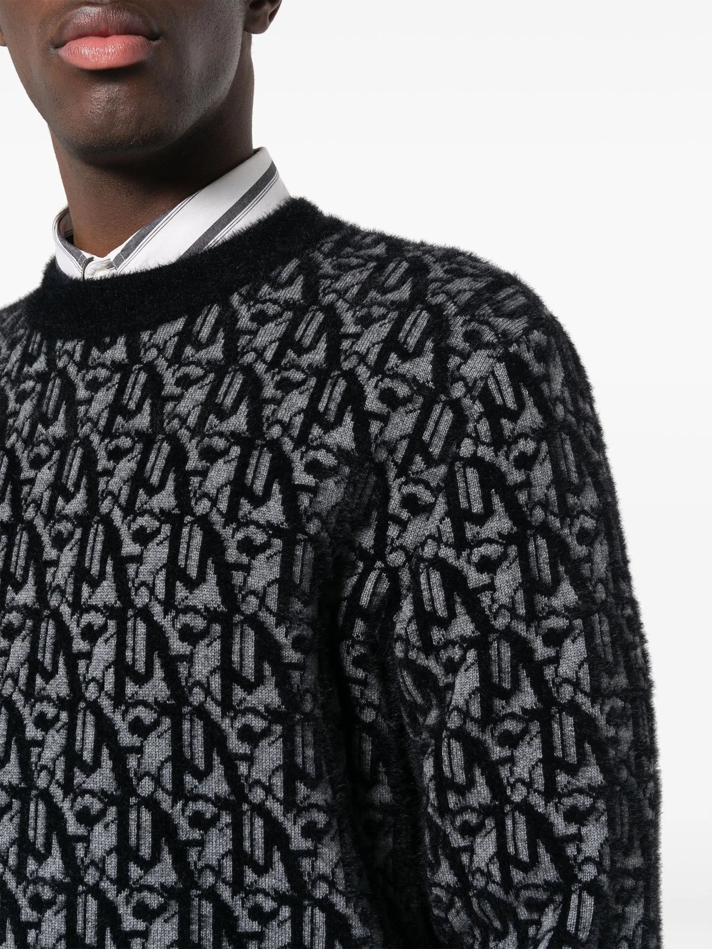 monogram-jacquard knitted jumper