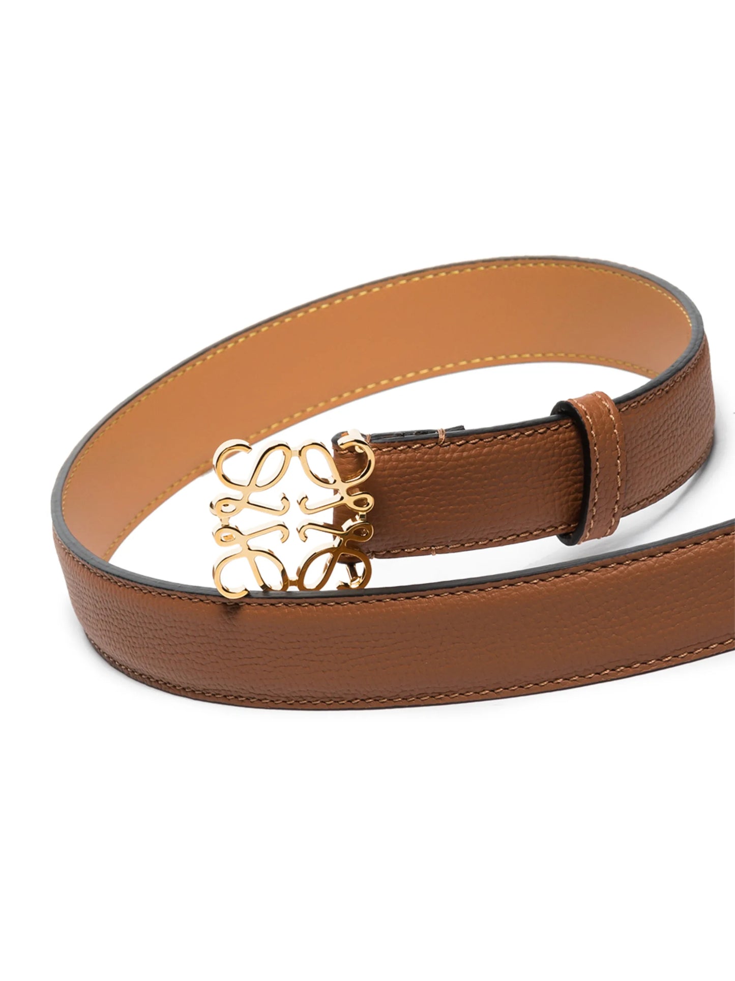 Anagram logo-buckle leather belt