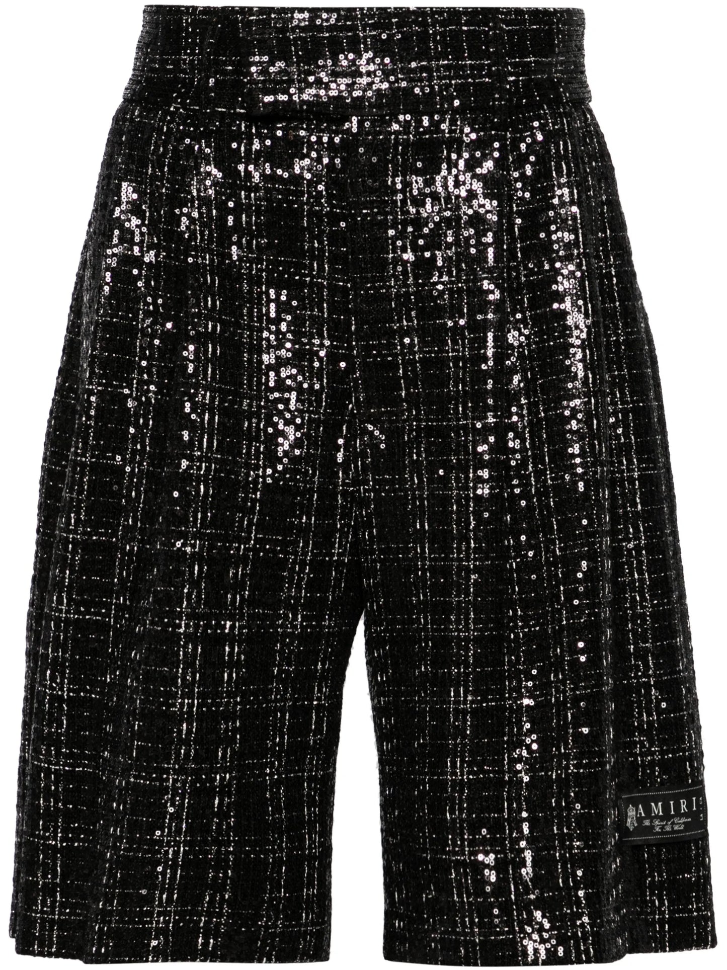 sequinned bouclé skater shorts