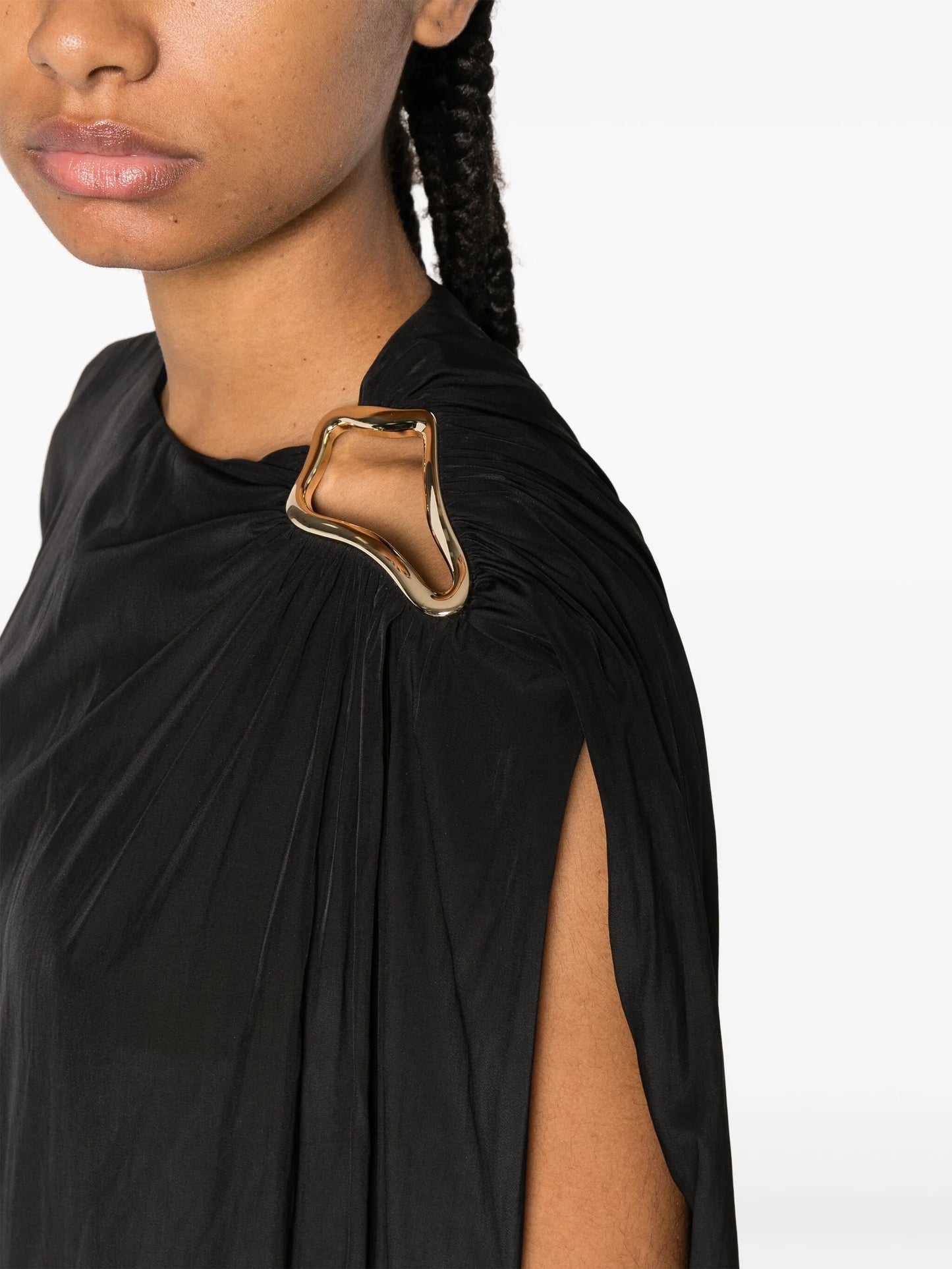 ring-detail midi dress