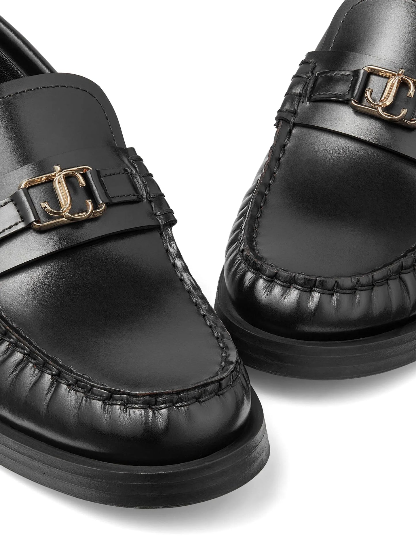 Addie logo-plaque leather loafers