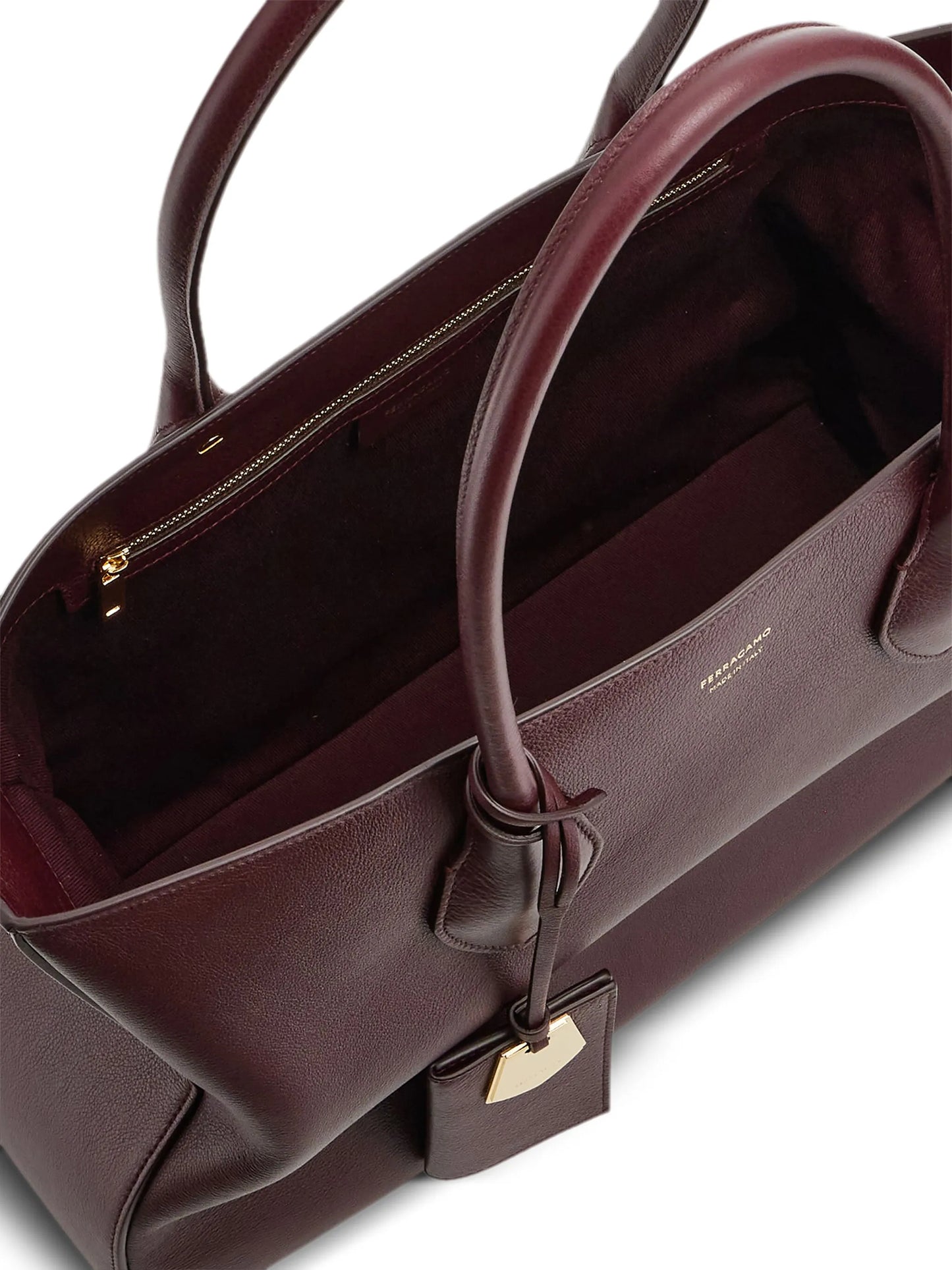 large logo-stamp leather tote bag