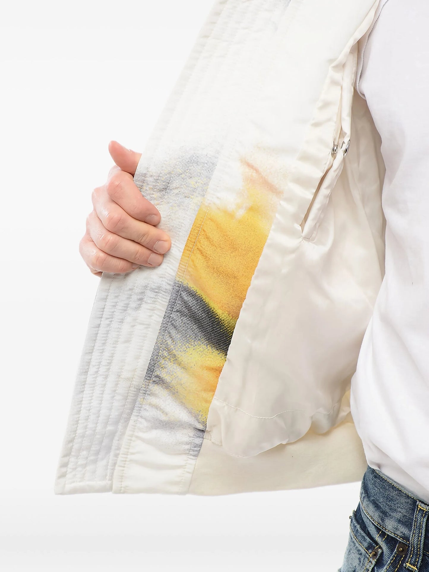 Obscured Flower padded bomber jacket