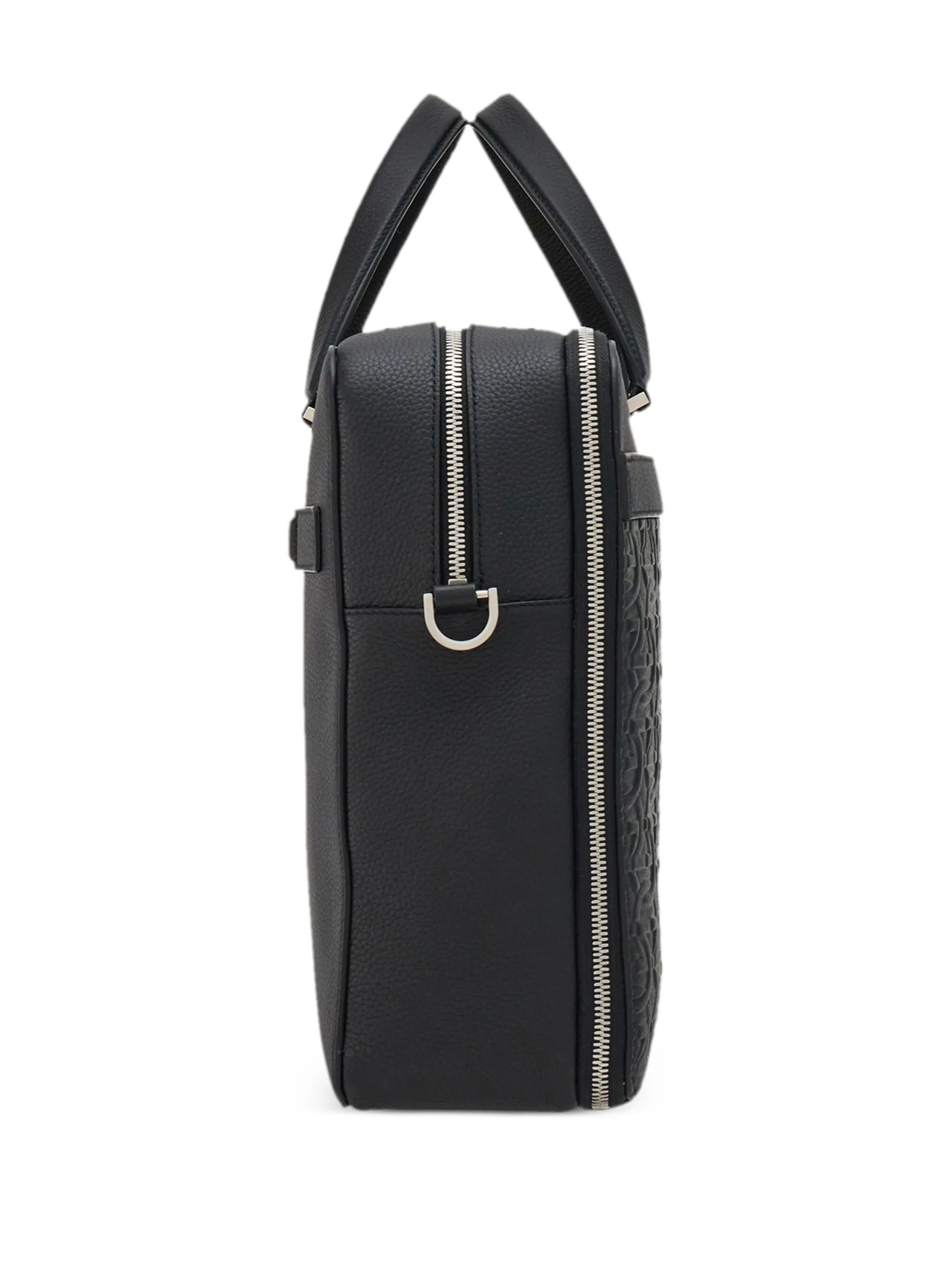 Gancini leather briefcase