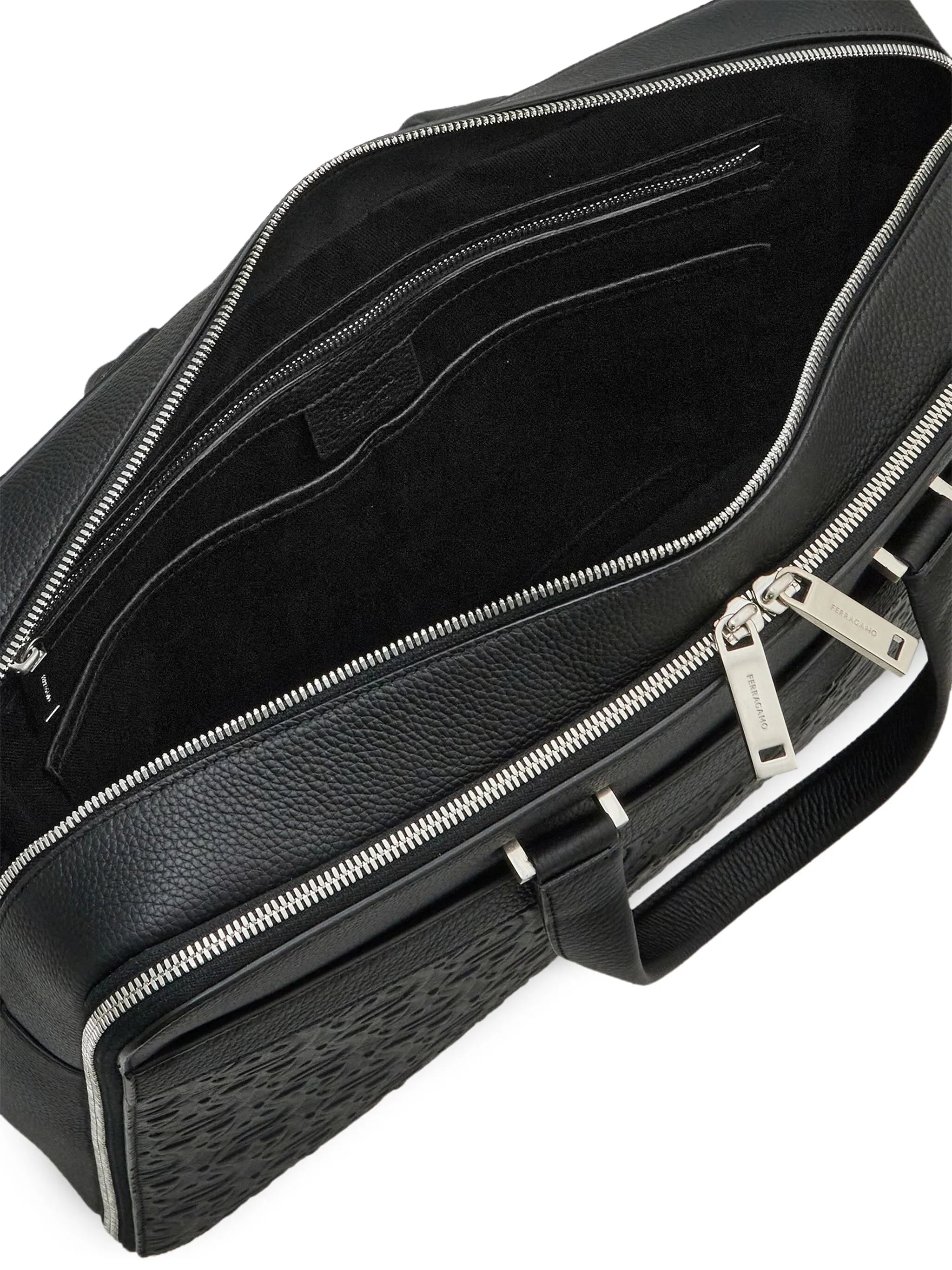 Gancini leather briefcase