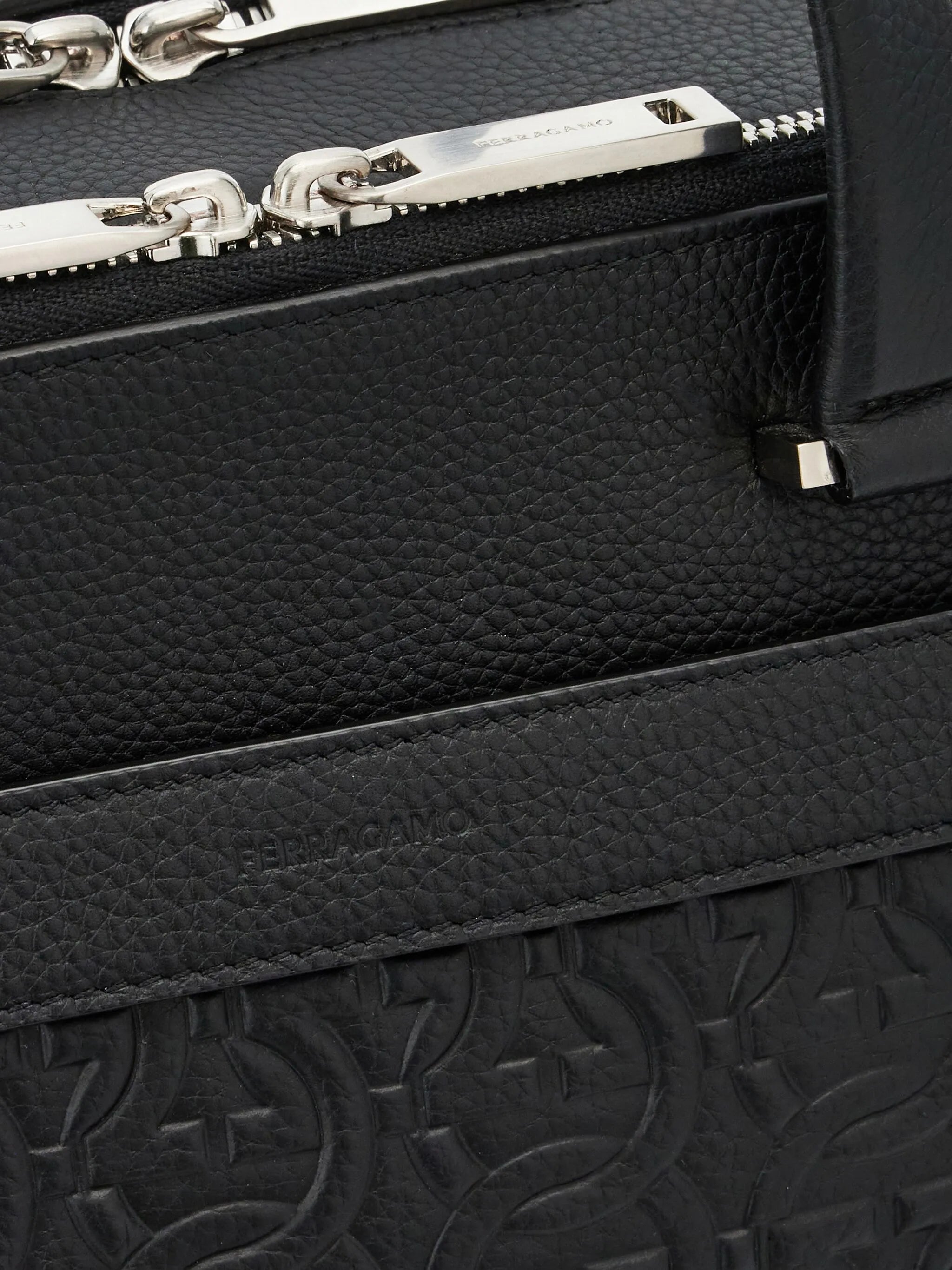Gancini leather briefcase