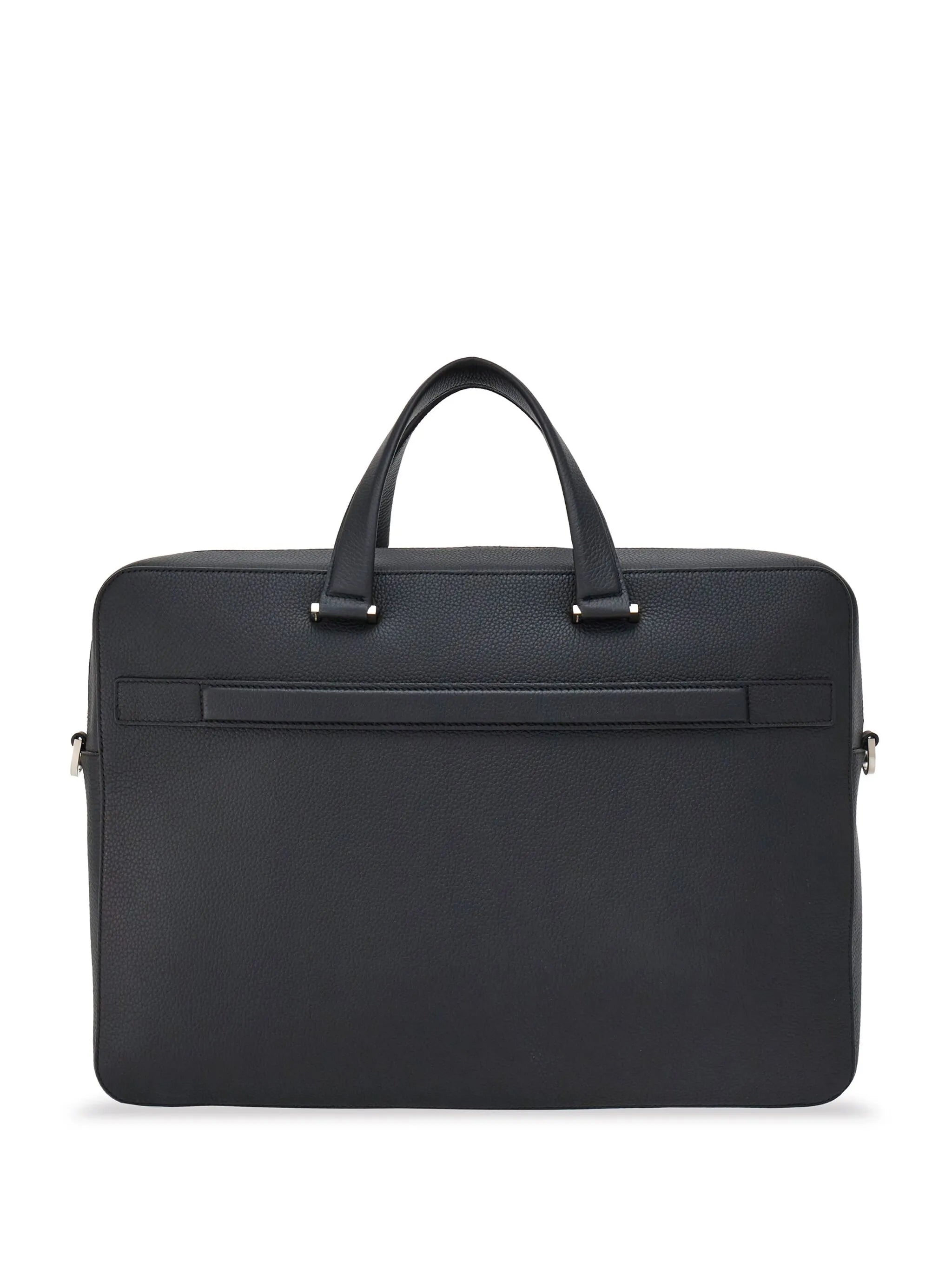 Gancini leather briefcase