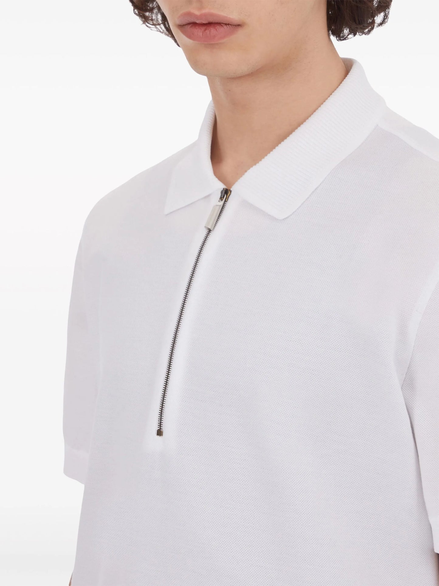 half-zip cotton polo shirt