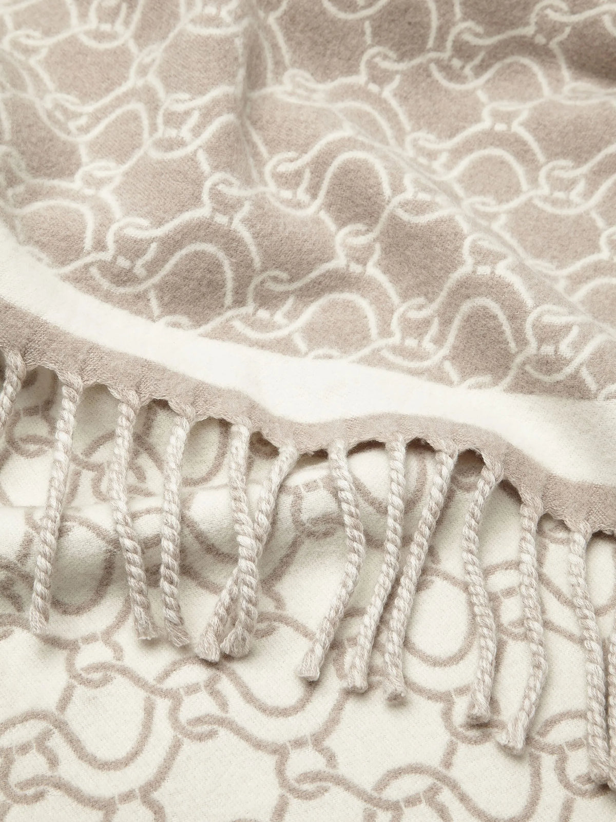 patterned-jacquard wool poncho