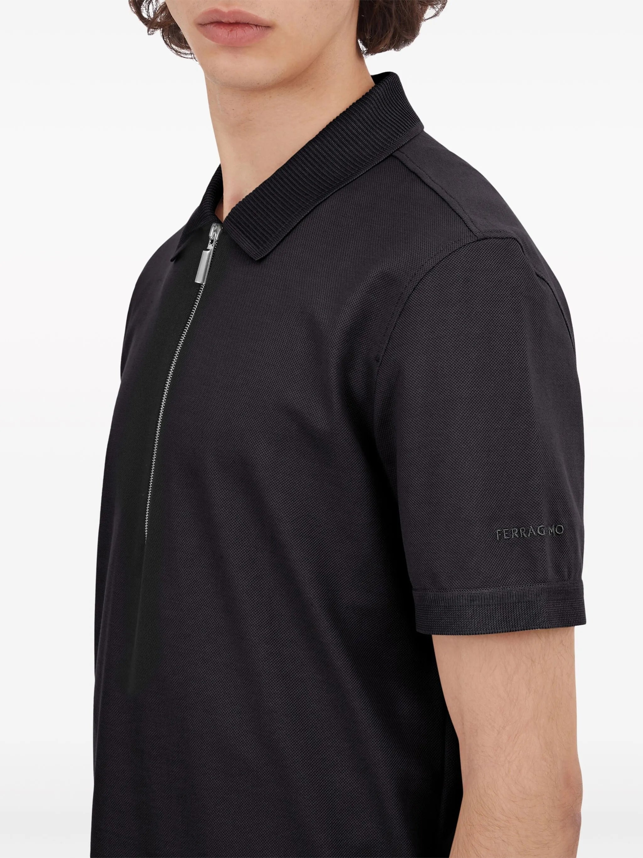 logo-embroidered cotton polo shirt