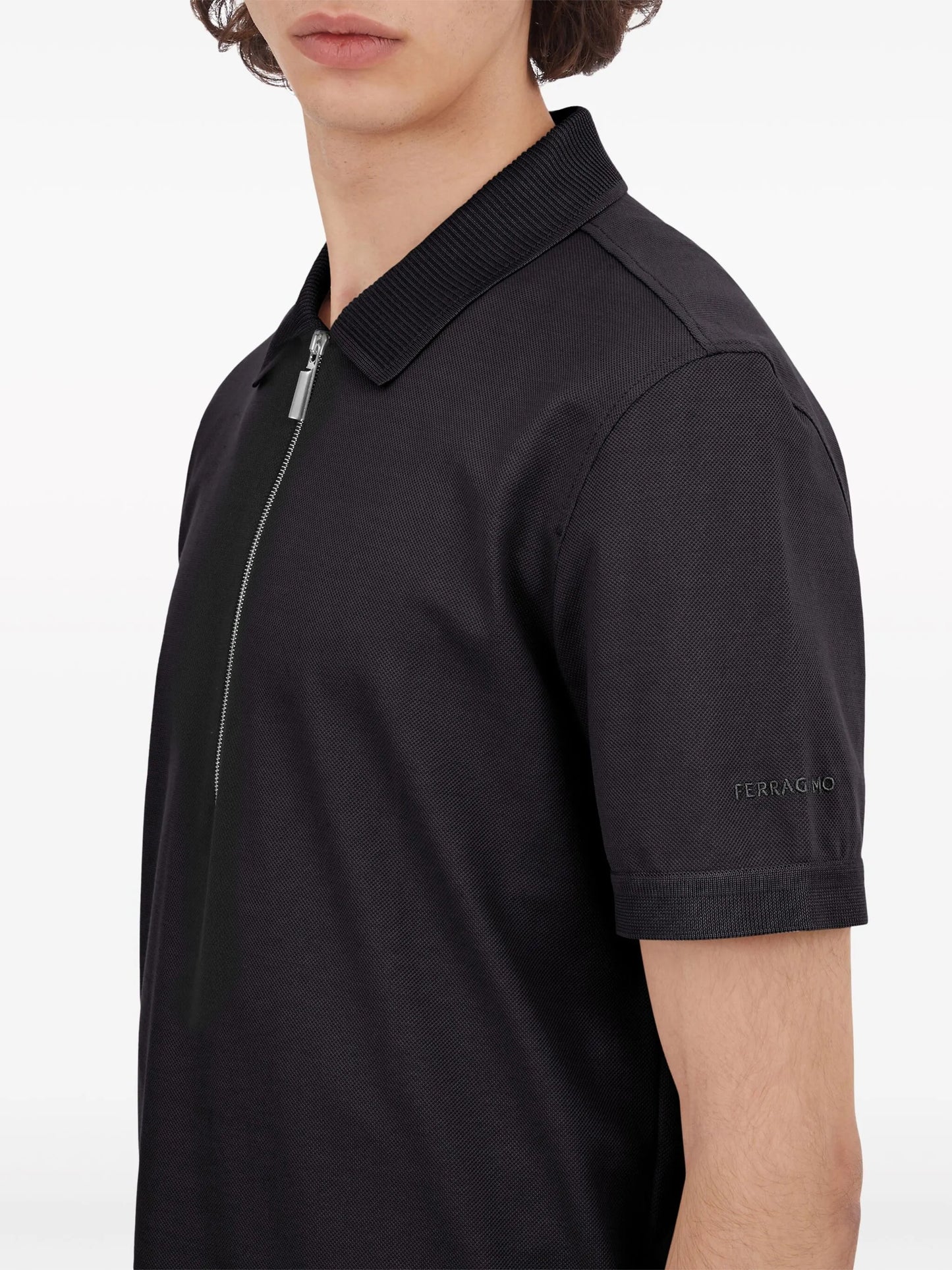 logo-embroidered cotton polo shirt