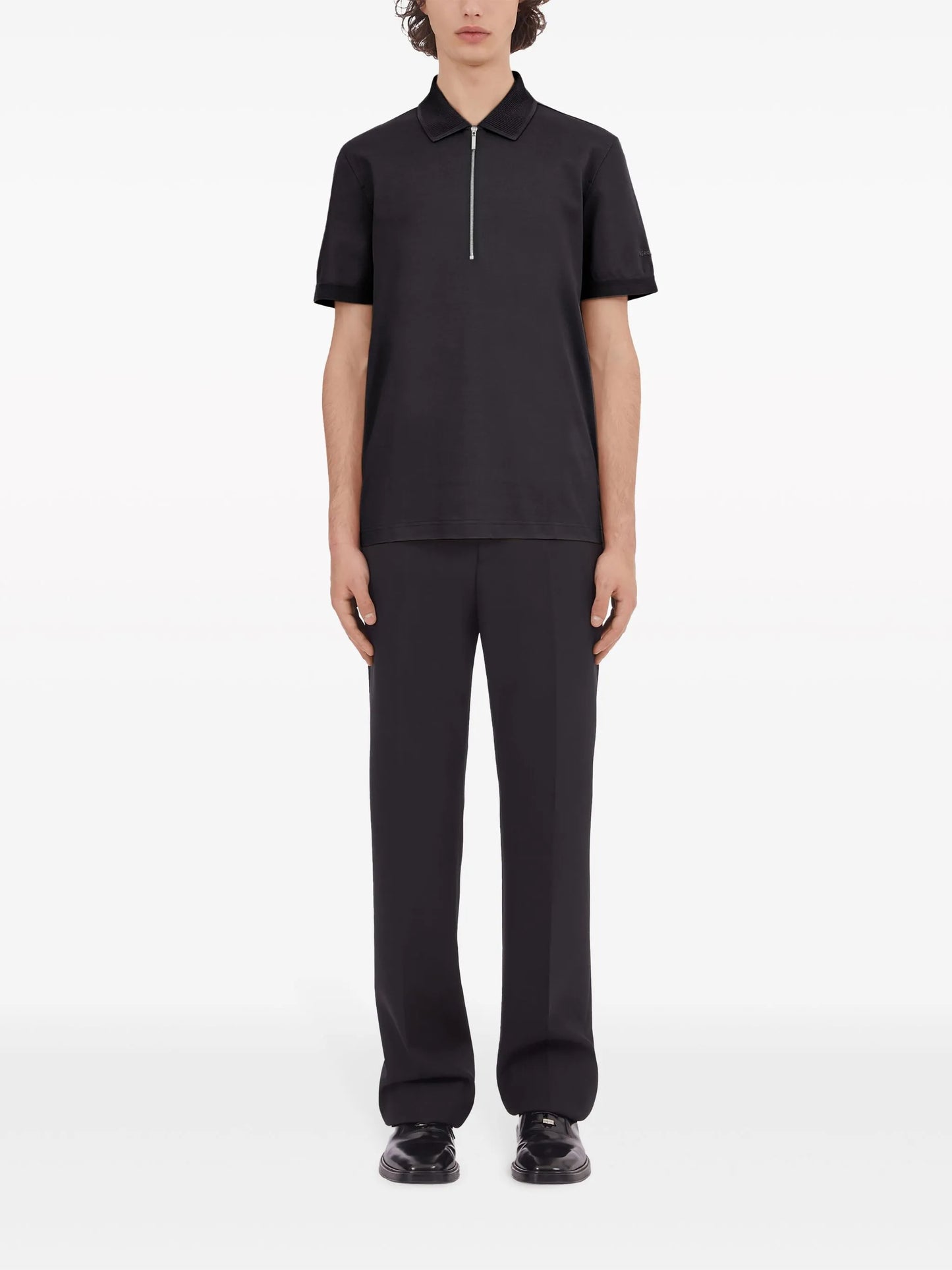 logo-embroidered cotton polo shirt