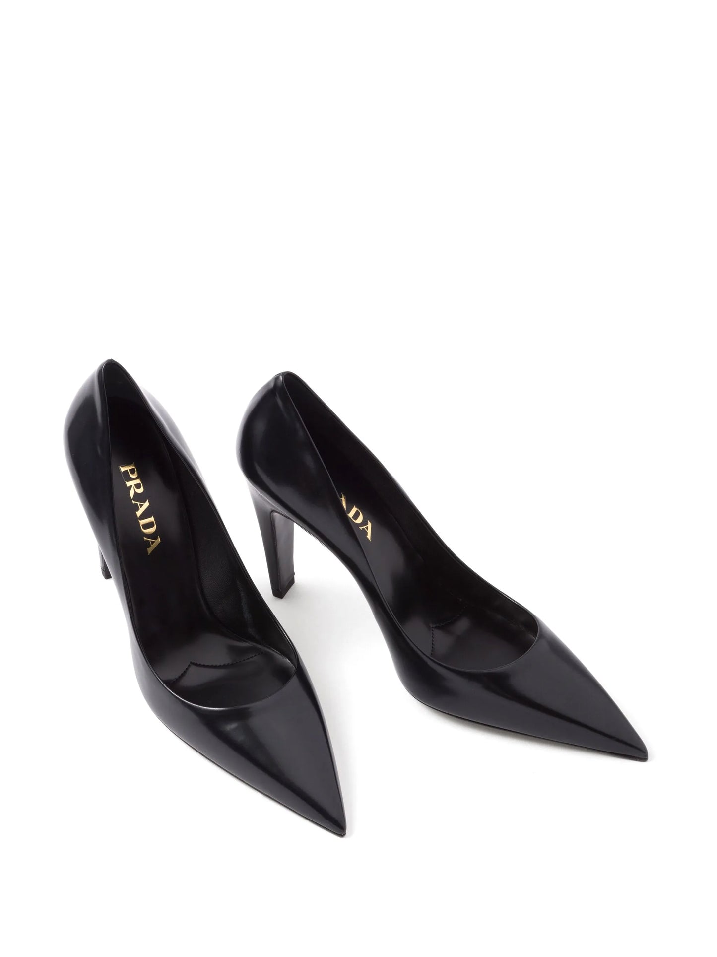 100mm brushed-leather pumps