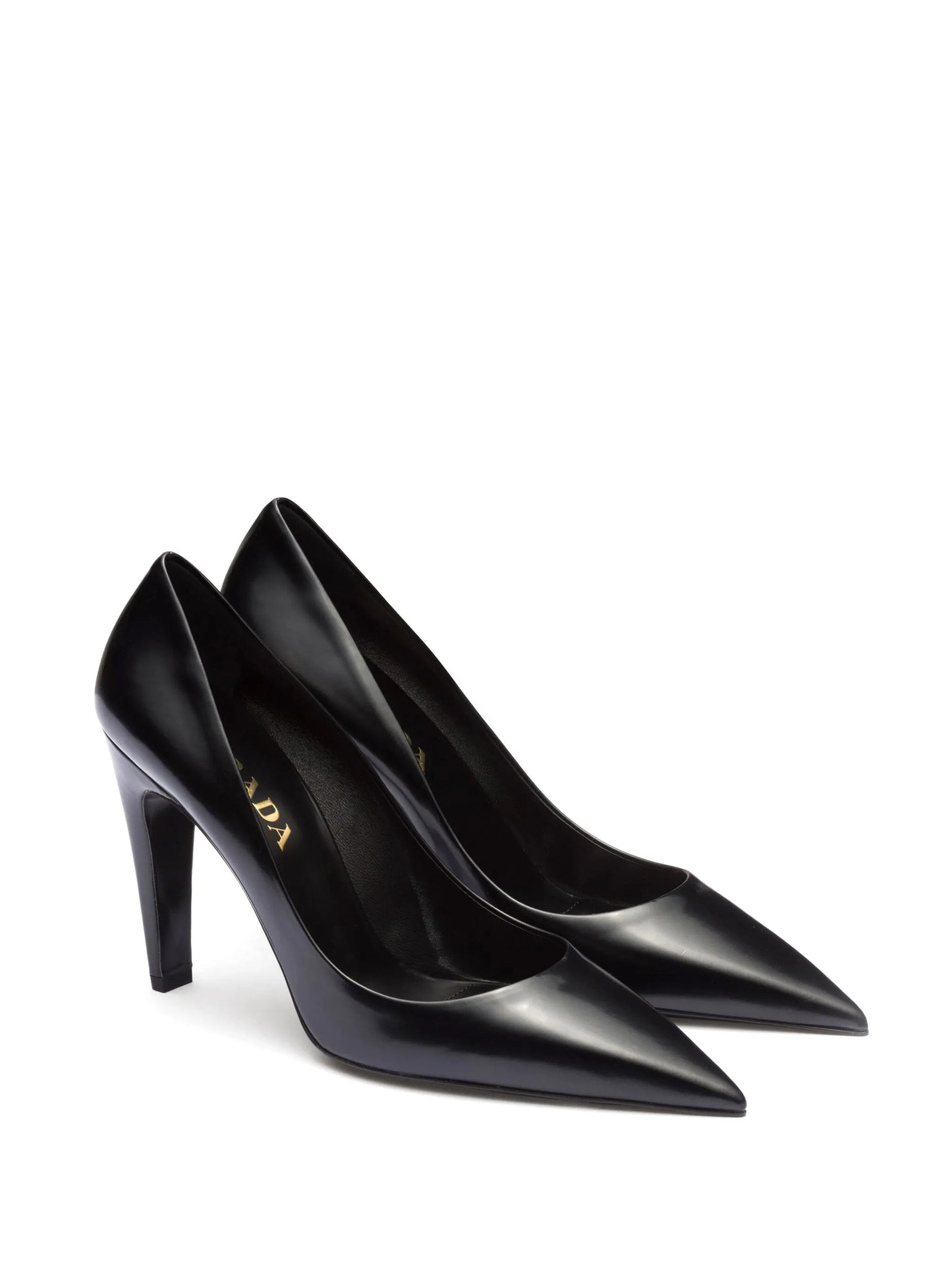 100mm brushed-leather pumps