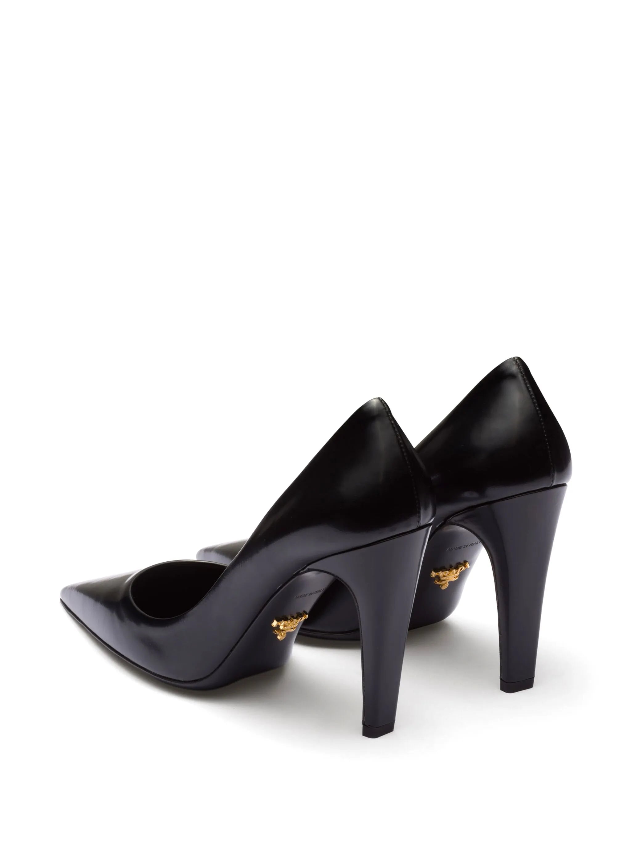 100mm brushed-leather pumps