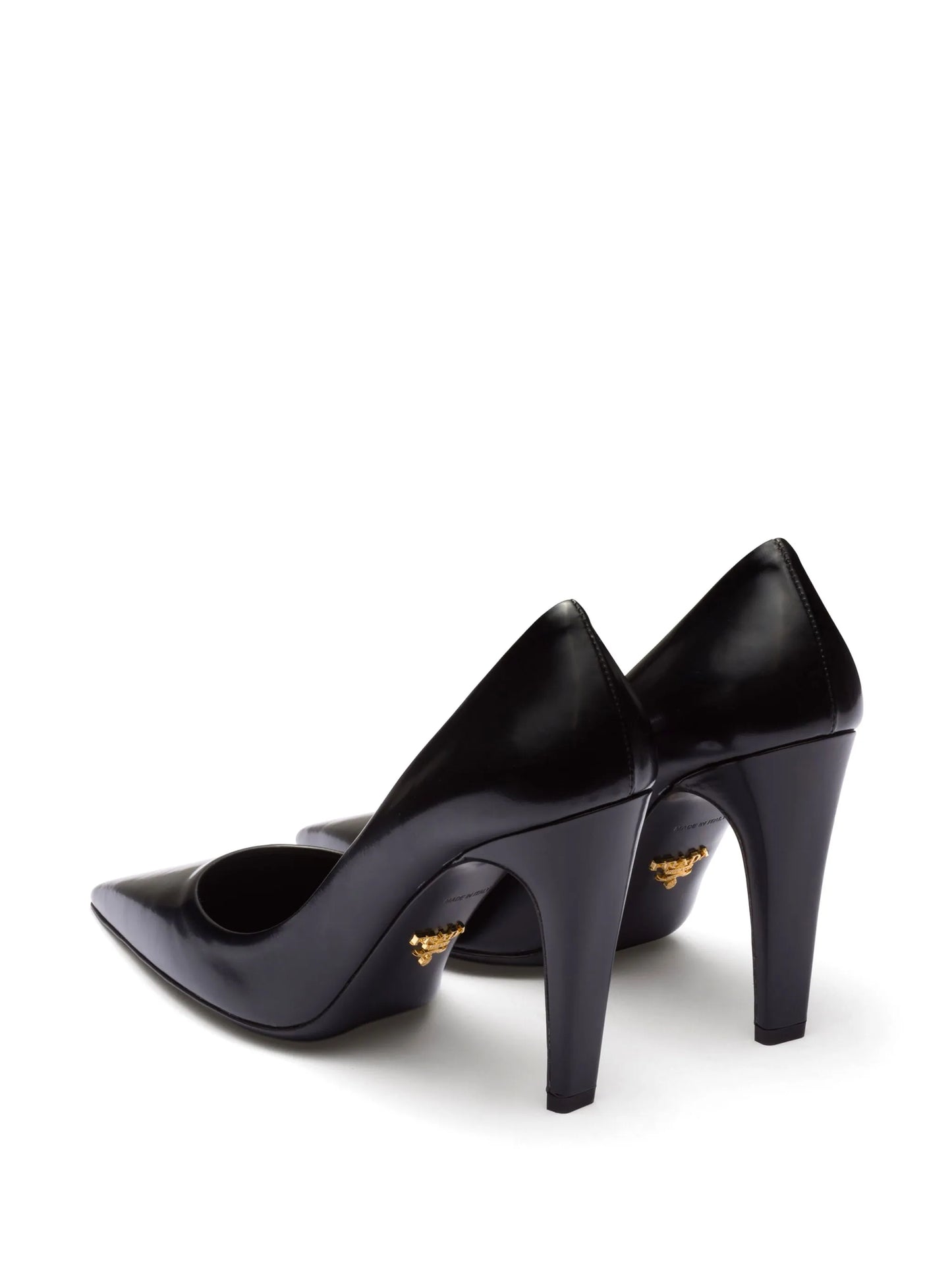 100mm brushed-leather pumps