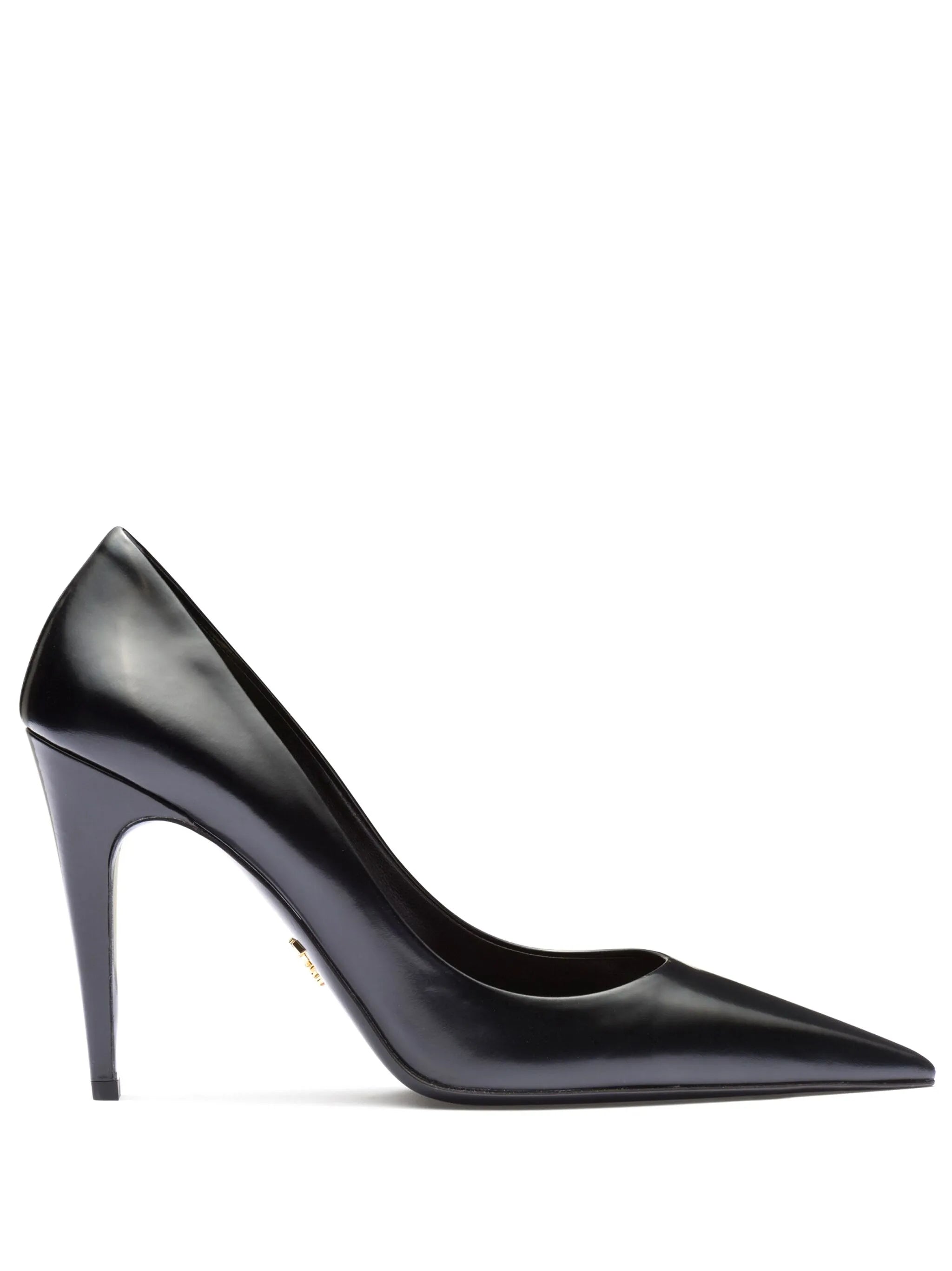 100mm brushed-leather pumps