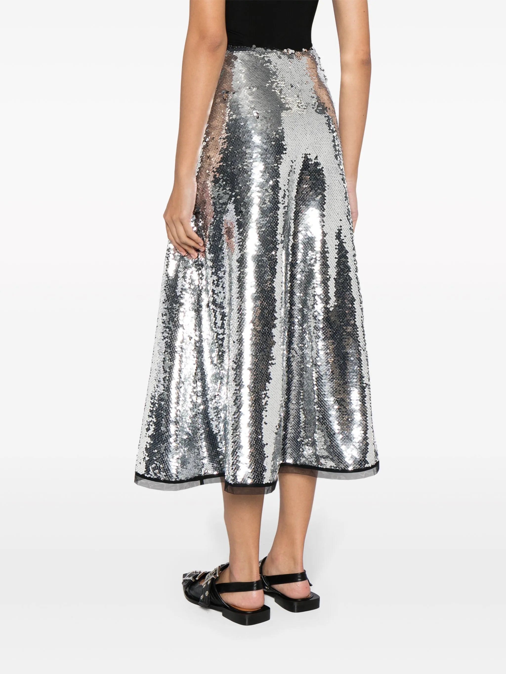 sequinned midi skirt