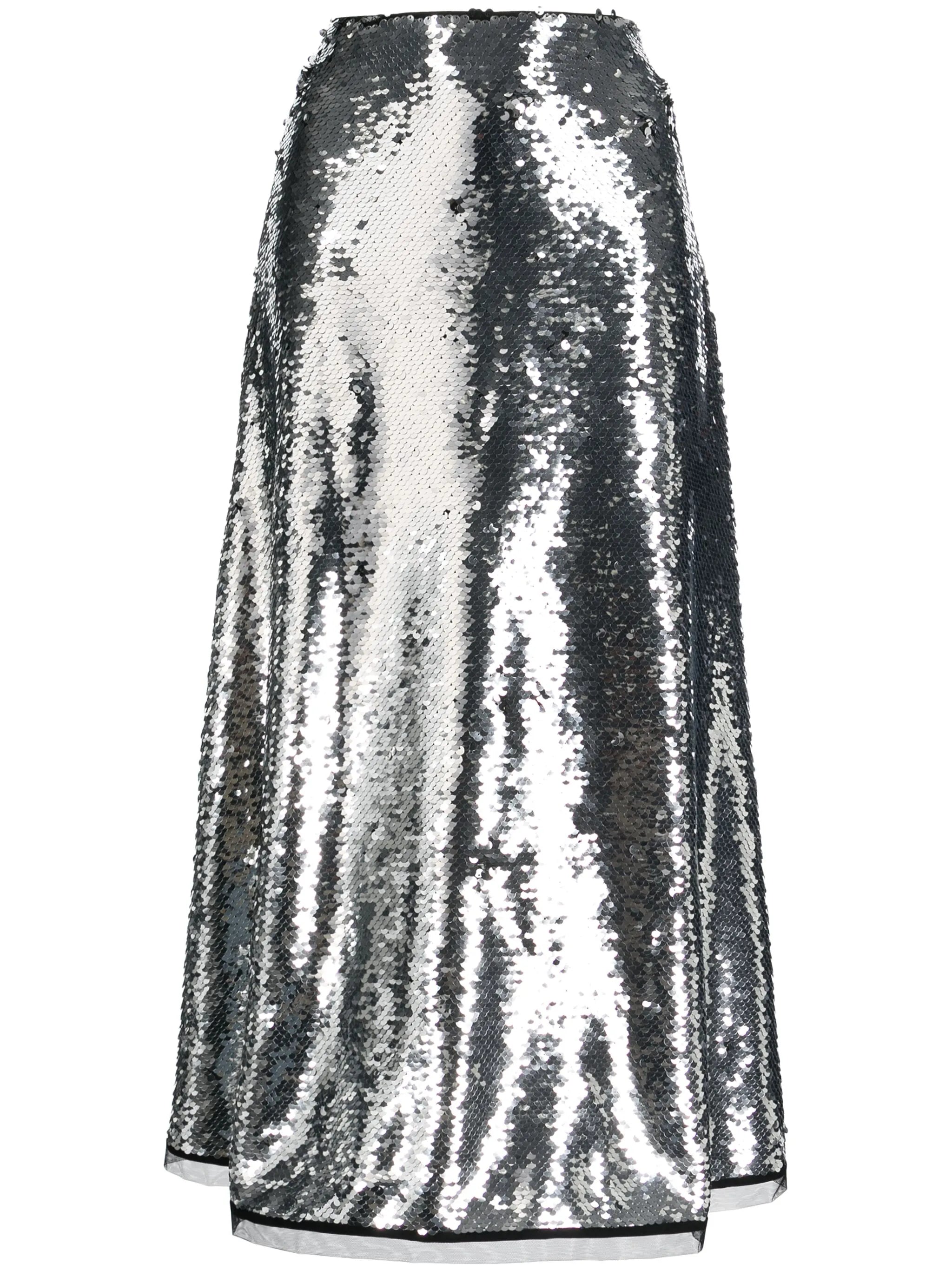 sequinned midi skirt