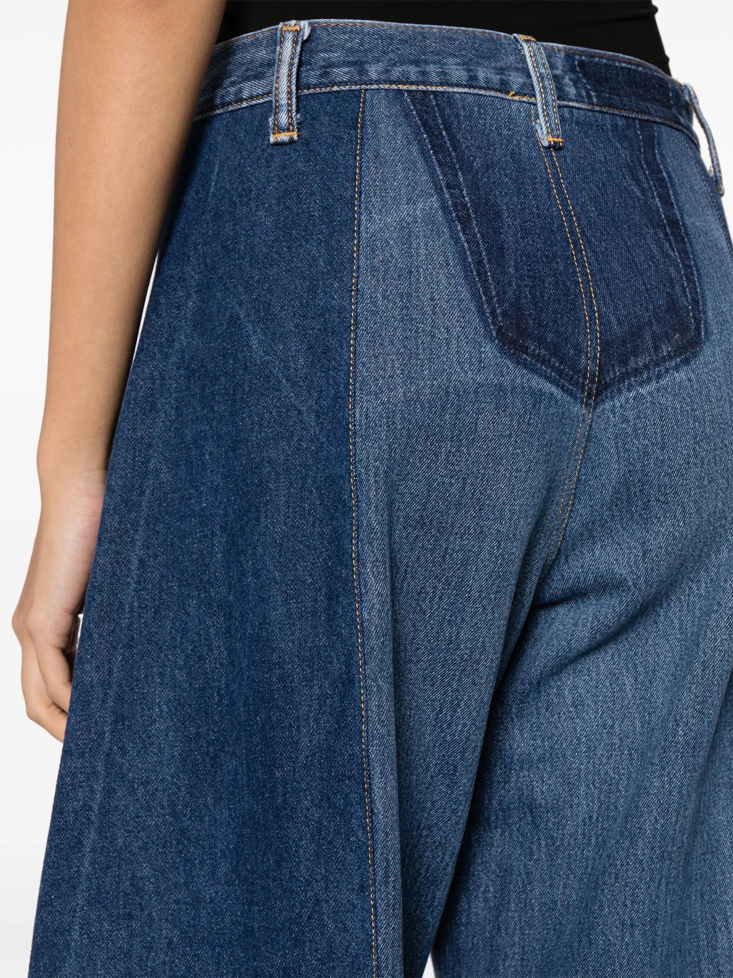 panelled tapered cropped jeans