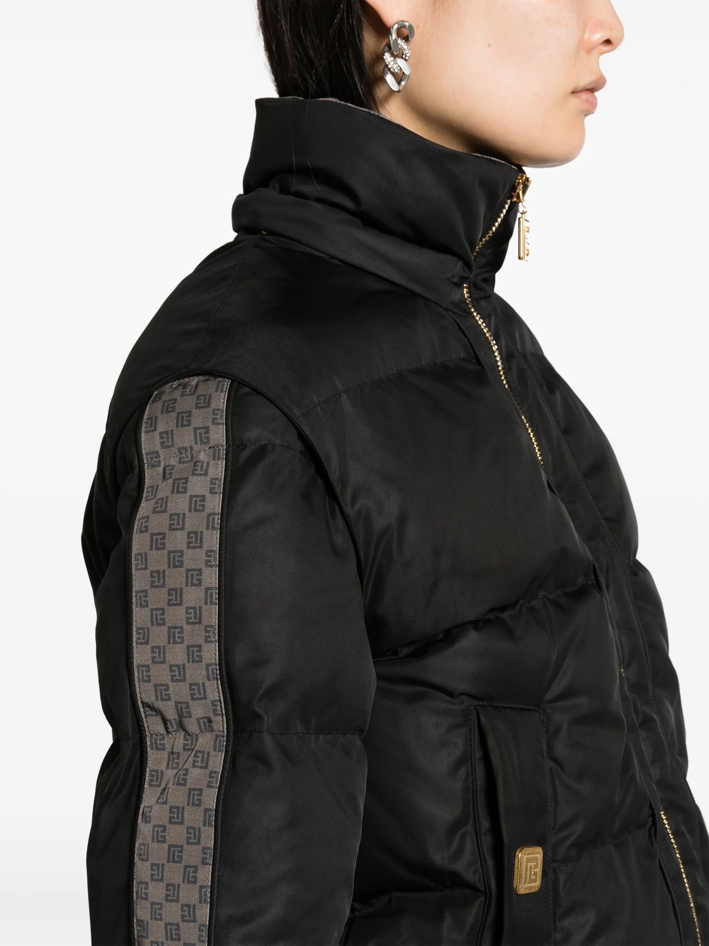 monogram-print padded ski jacket