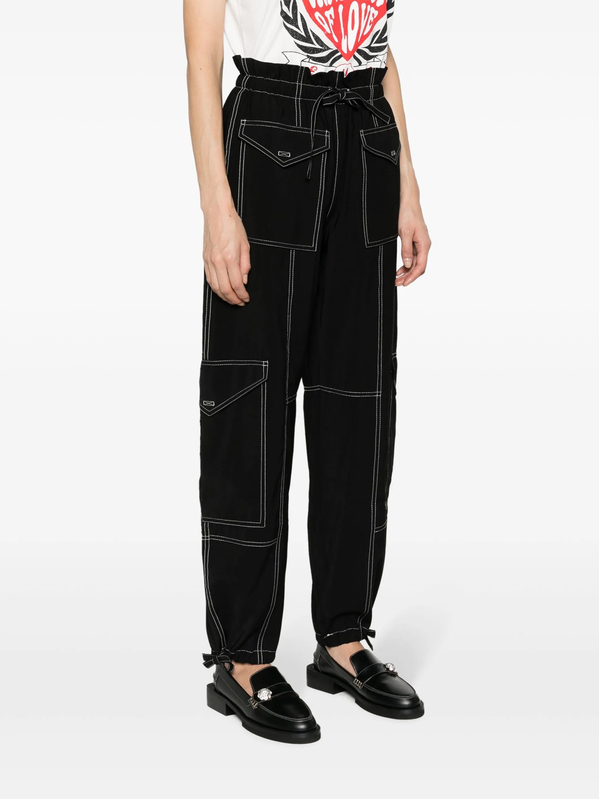 paperbag-waist cargo trousers