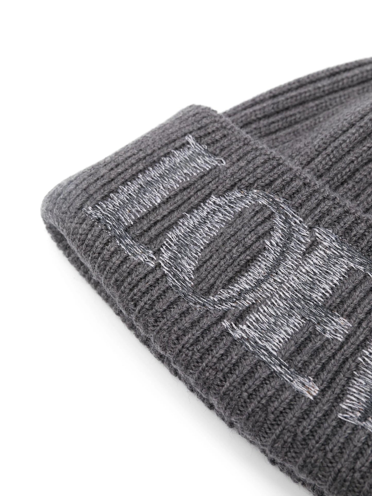 logo-embroidered ribbed-knit beanie