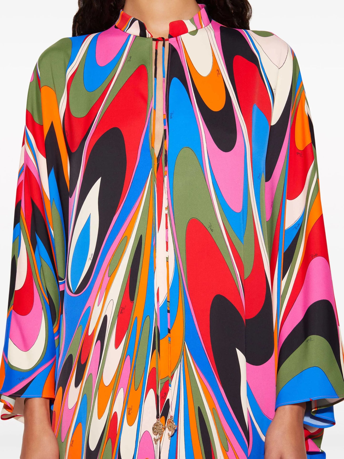 abstract print floor-length kaftan