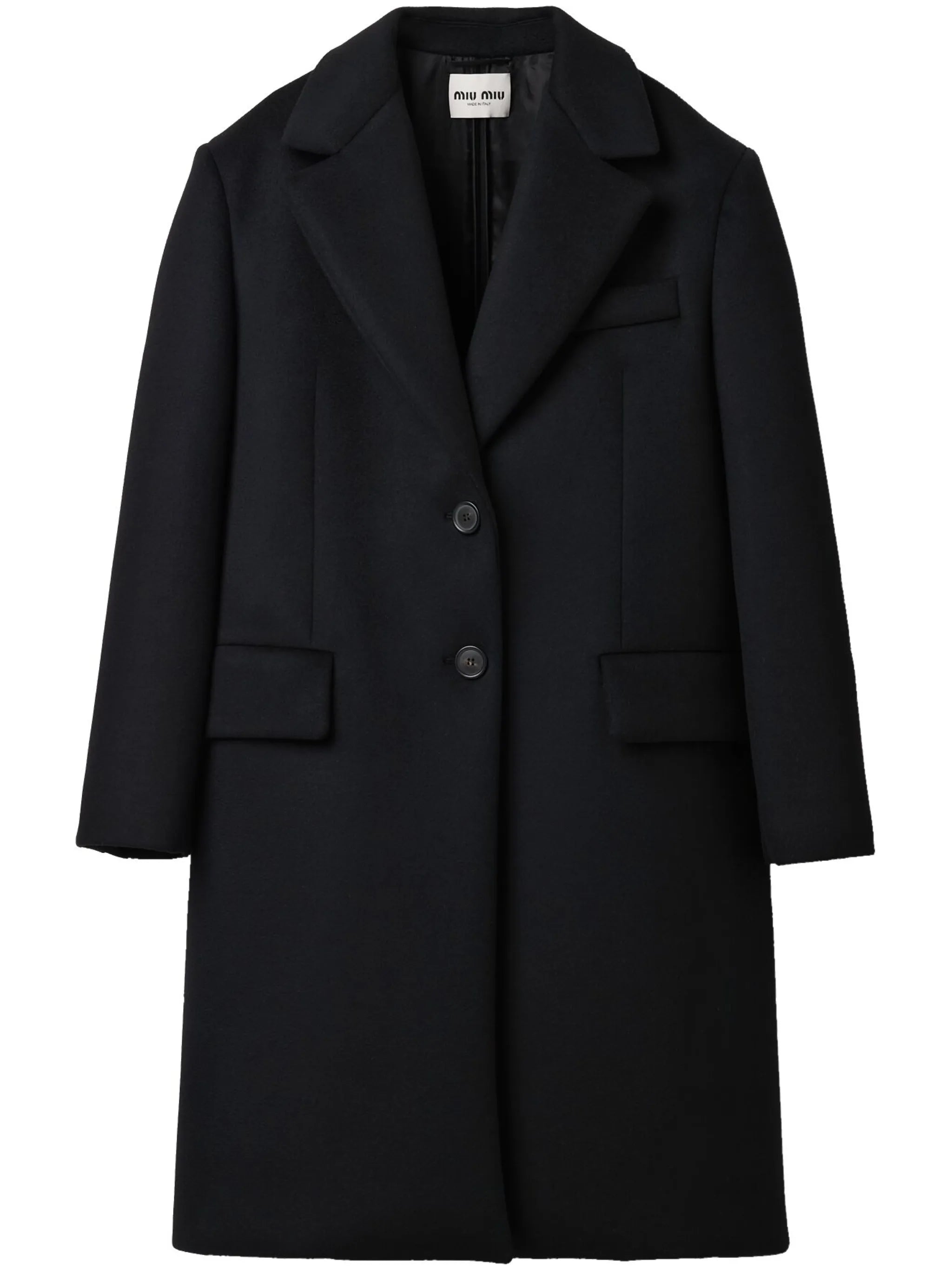virgin wool-blend velour coat