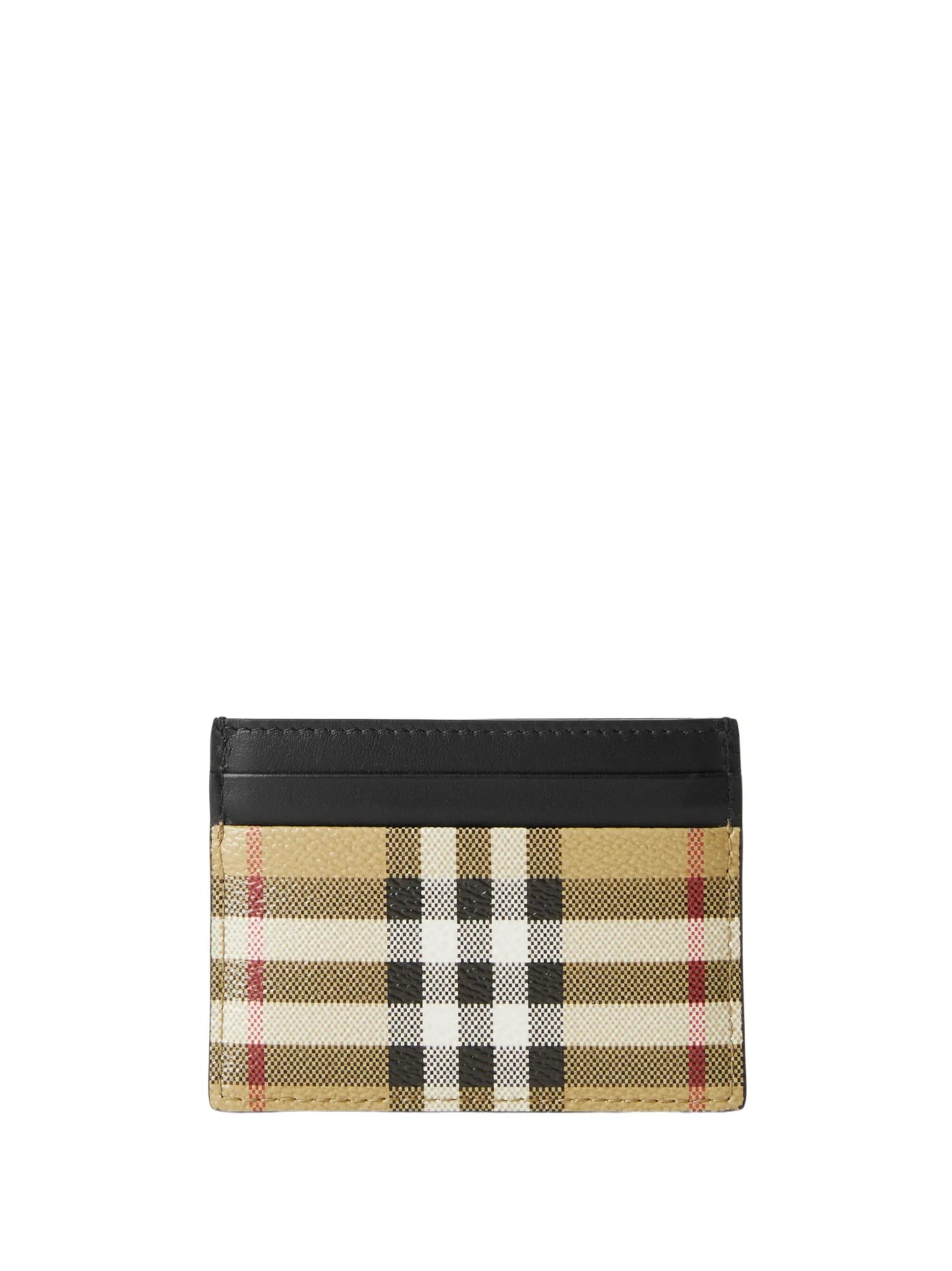 Check leather cardholder