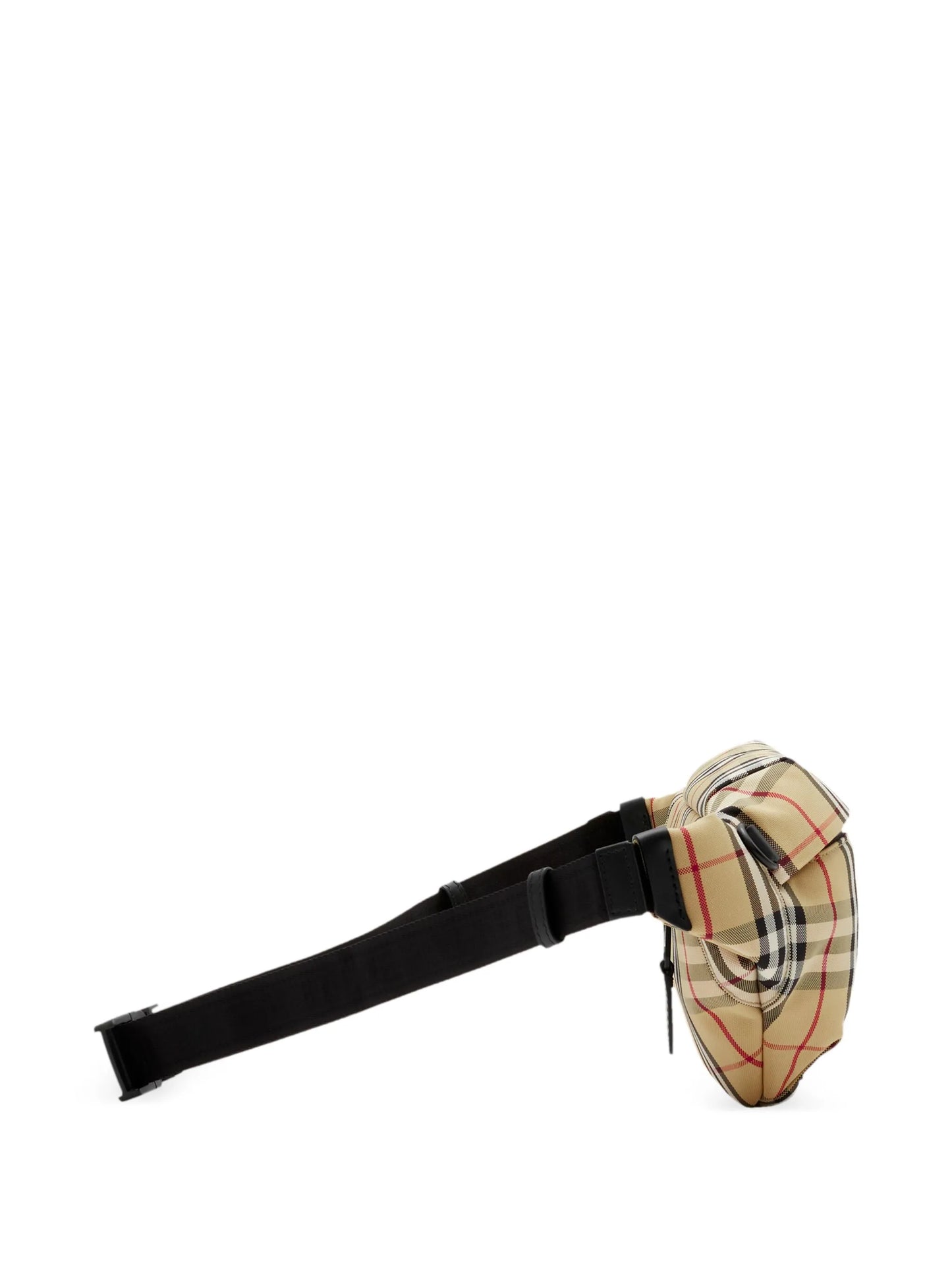 logo-patch checked belt bag