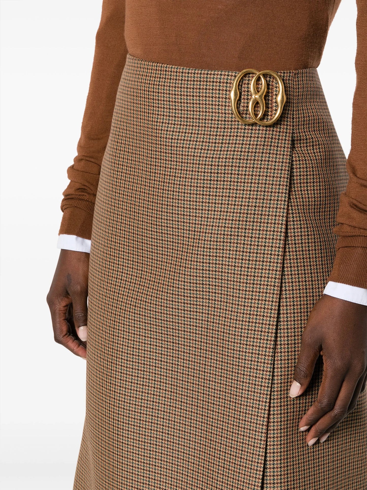 logo-plaque check-pattern skirt