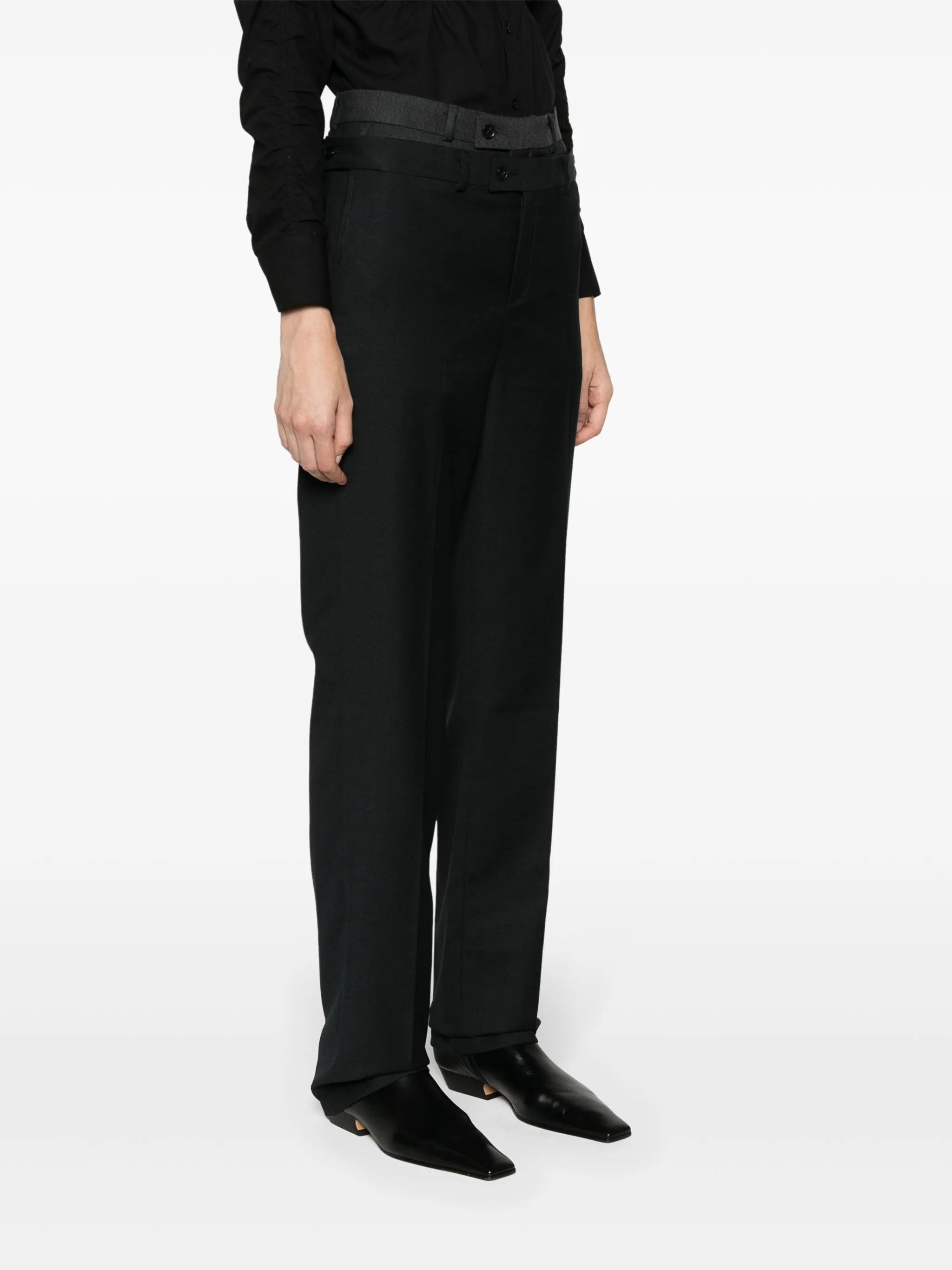 double-waistband trousers