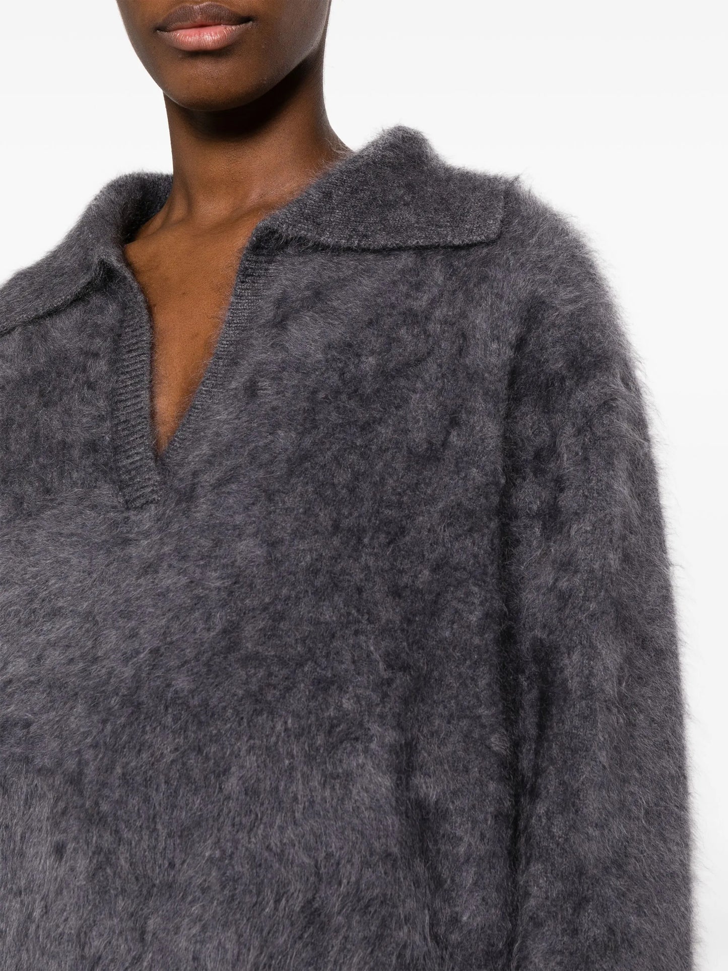 split-neck cashmere jumper