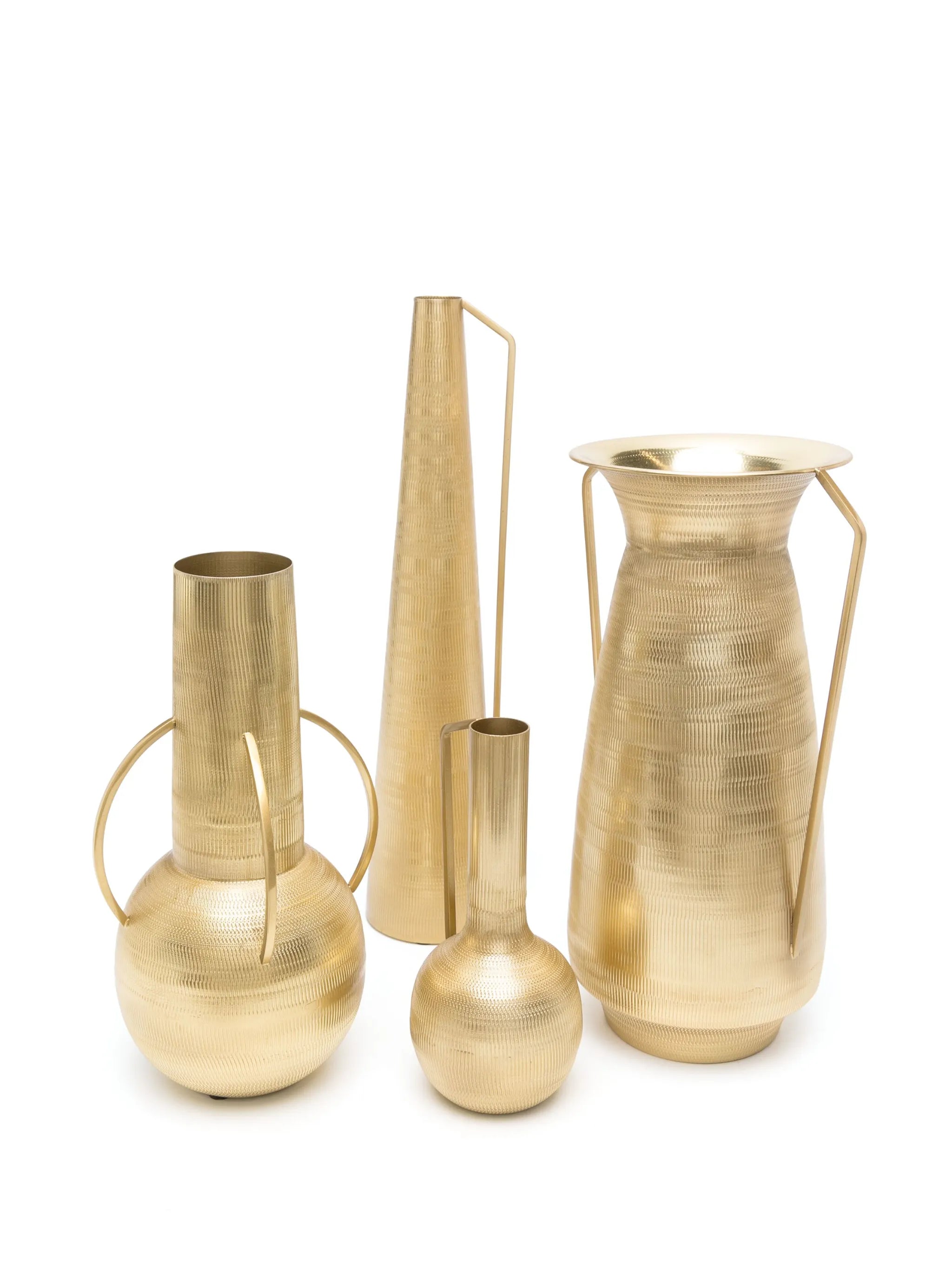 x Browns Roman metal vases (set of four)