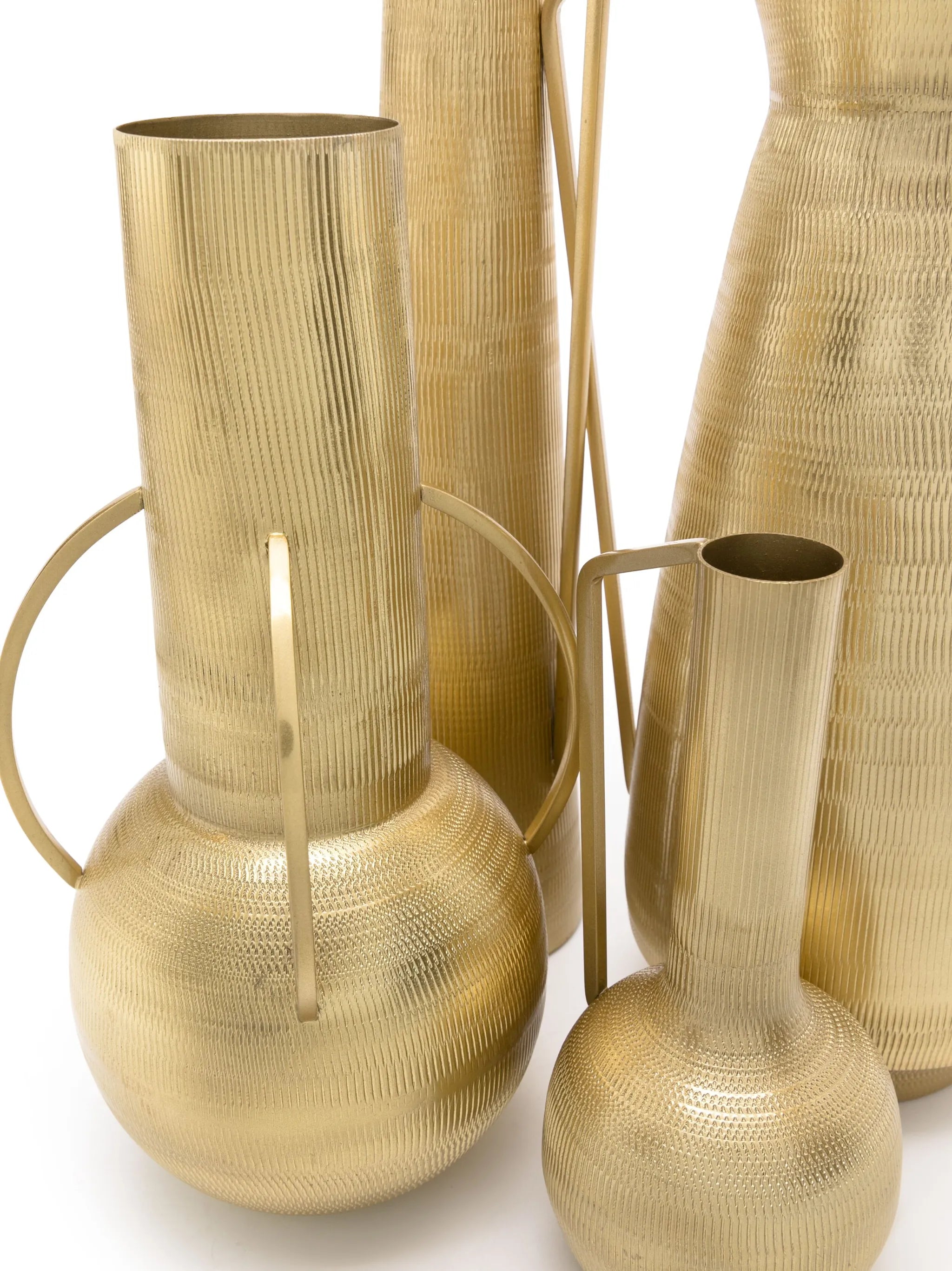 x Browns Roman metal vases (set of four)