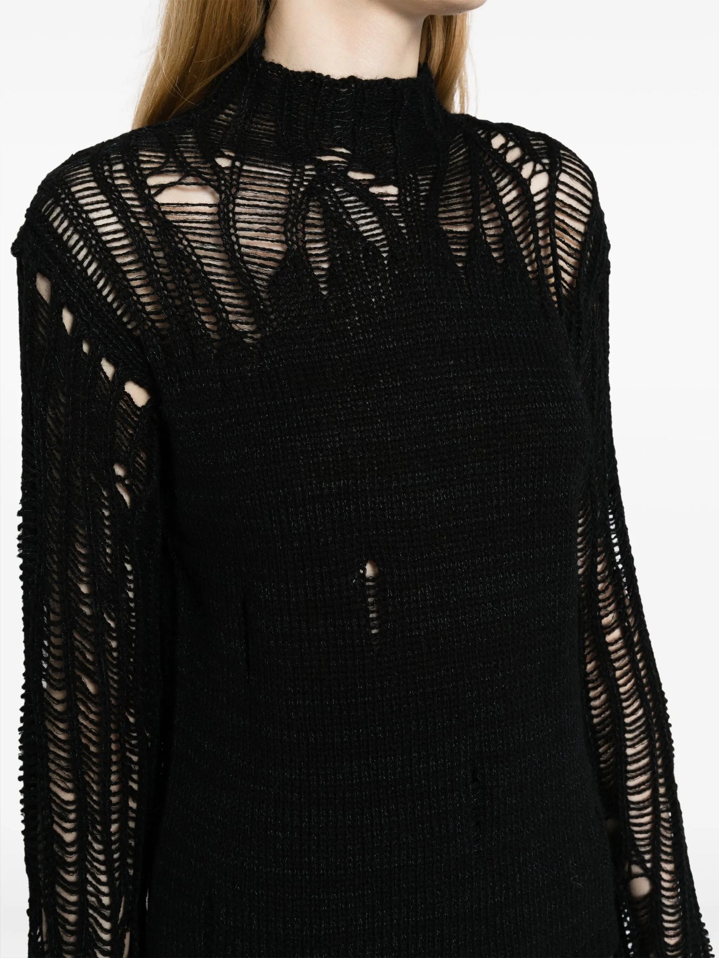 mock-neck gradient-effect jumper