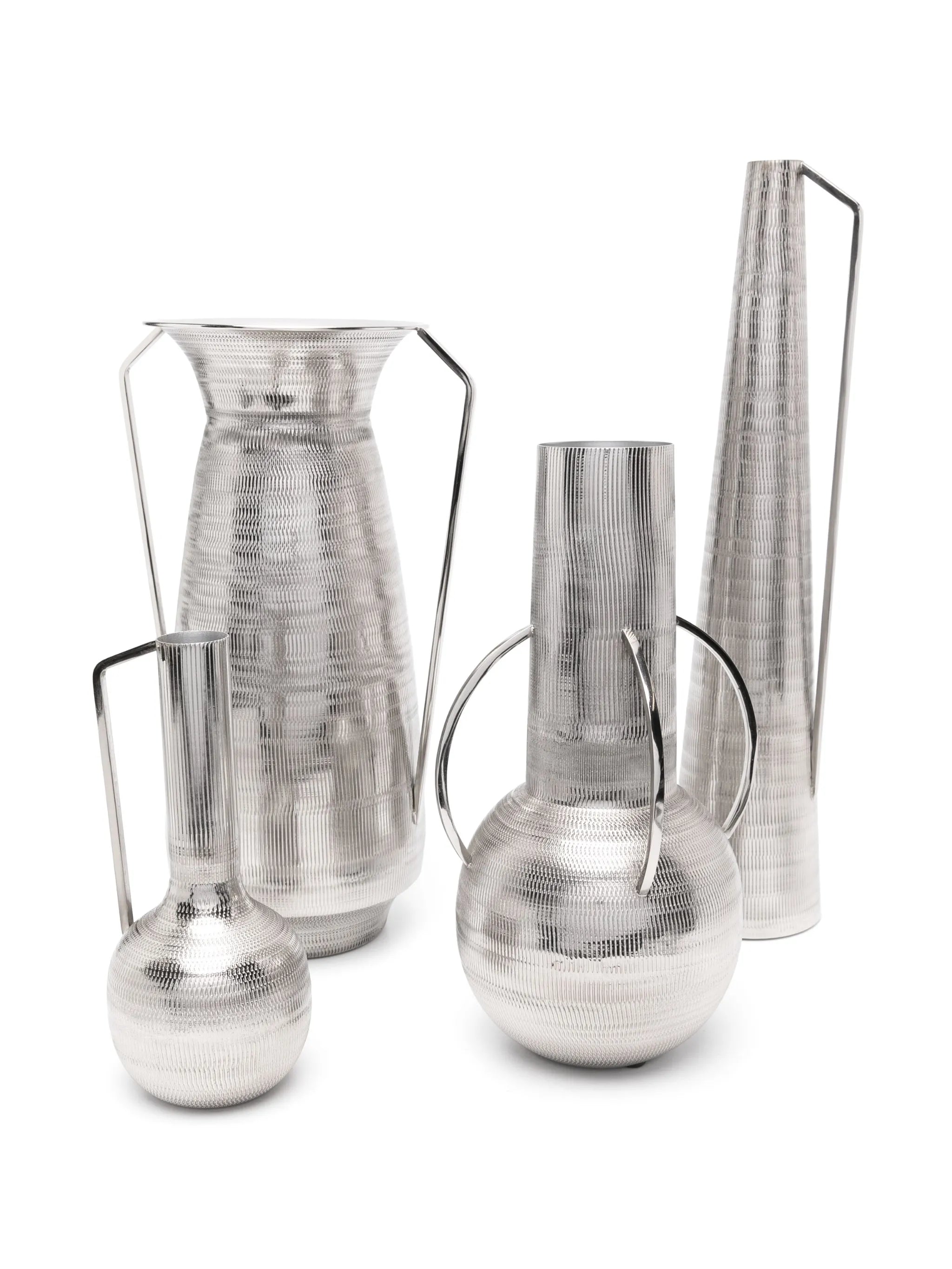 x Browns Roman metal vases (set of four)