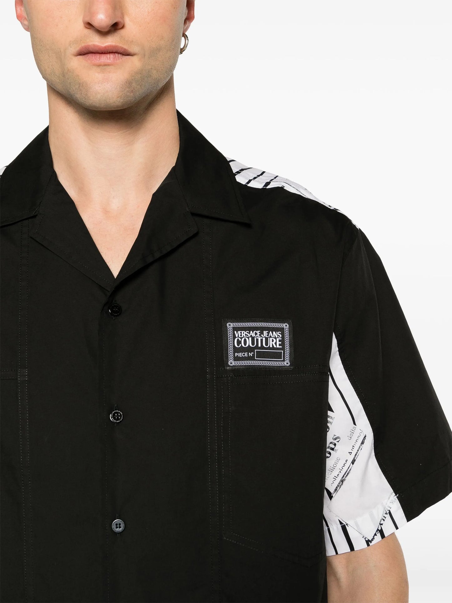 panelled cotton shirt